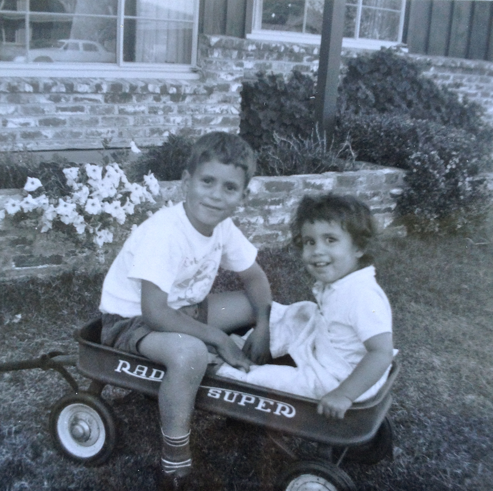 Chuck with his little sister, Cathy. Fresno. 1959.