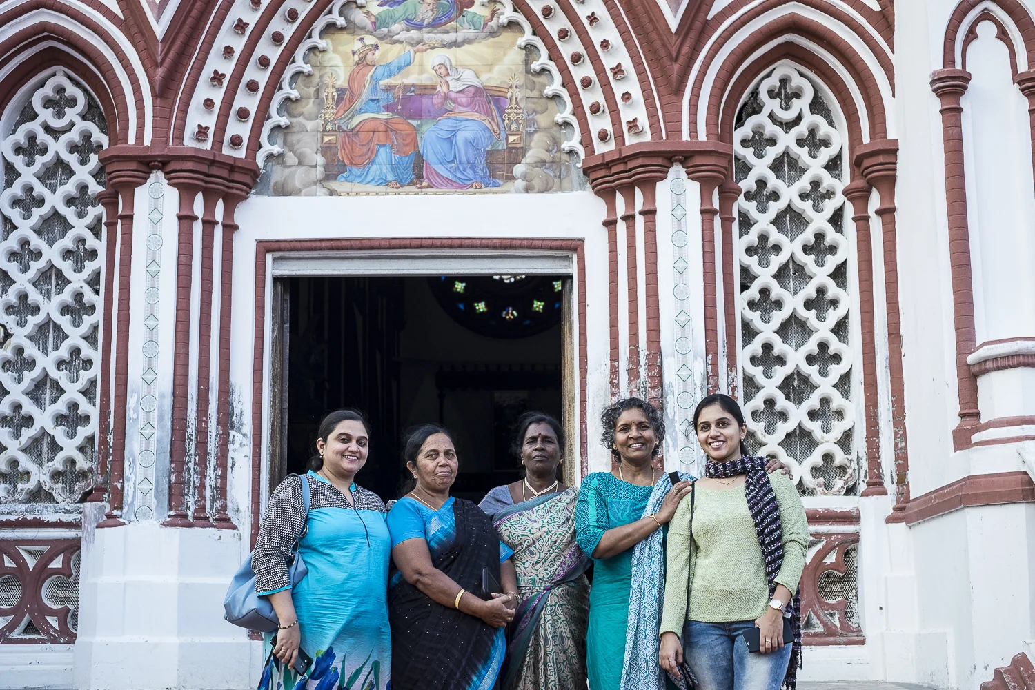 My mother Geetha (second from the right) together with her sister Krishna (middle), her cousin Sheila (second from the left), and Sheila's two daughters Tanya (far left) and Nancy (far right).