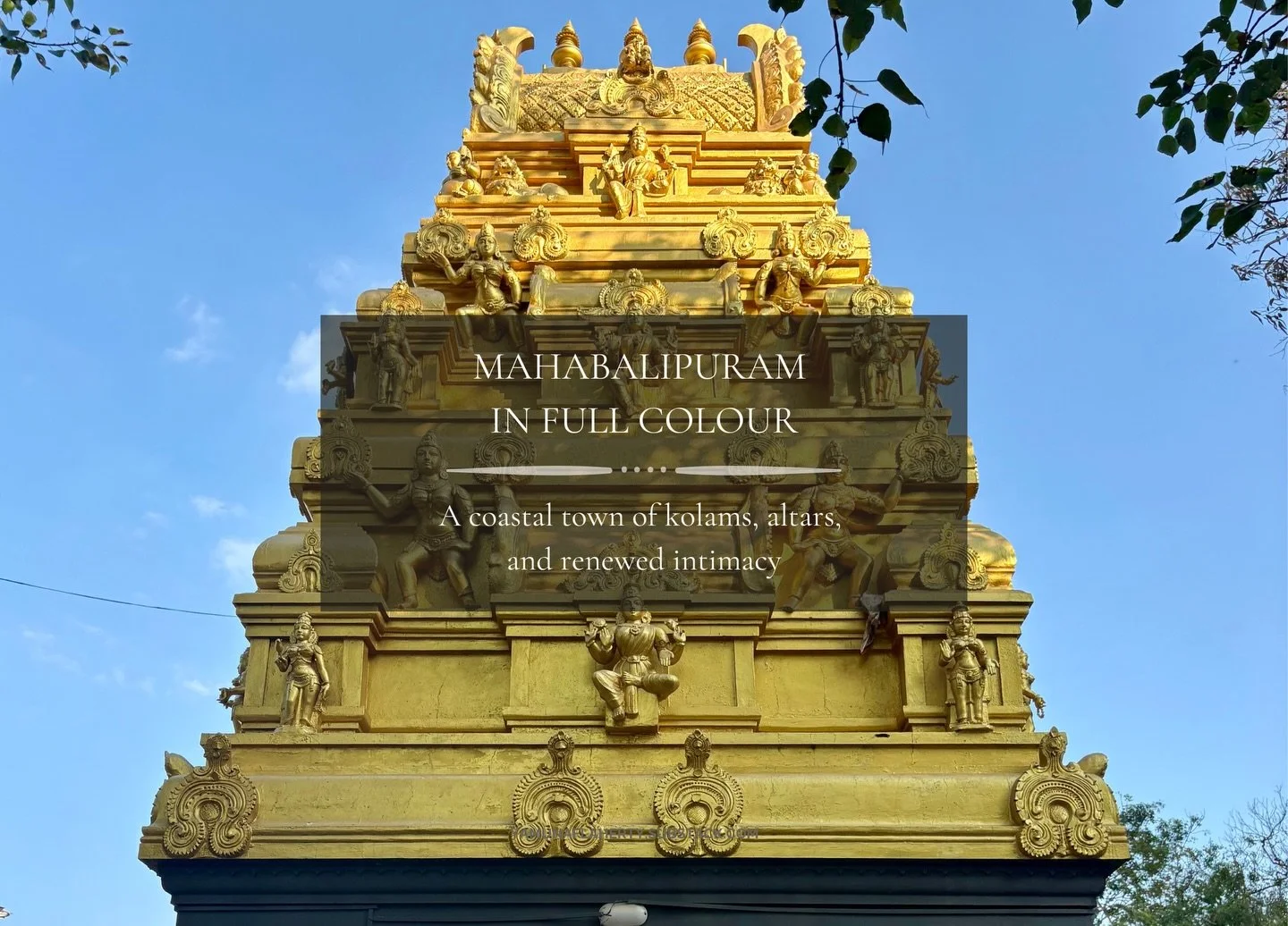 Mahabalipuram opened itself in colour&mdash;turmeric walls, sea-washed blues, red kumkum at every threshold. Our first night away in two years without Aramara, and somehow the land itself reminded us: life is meant to be vivid. 

Read more and see be
