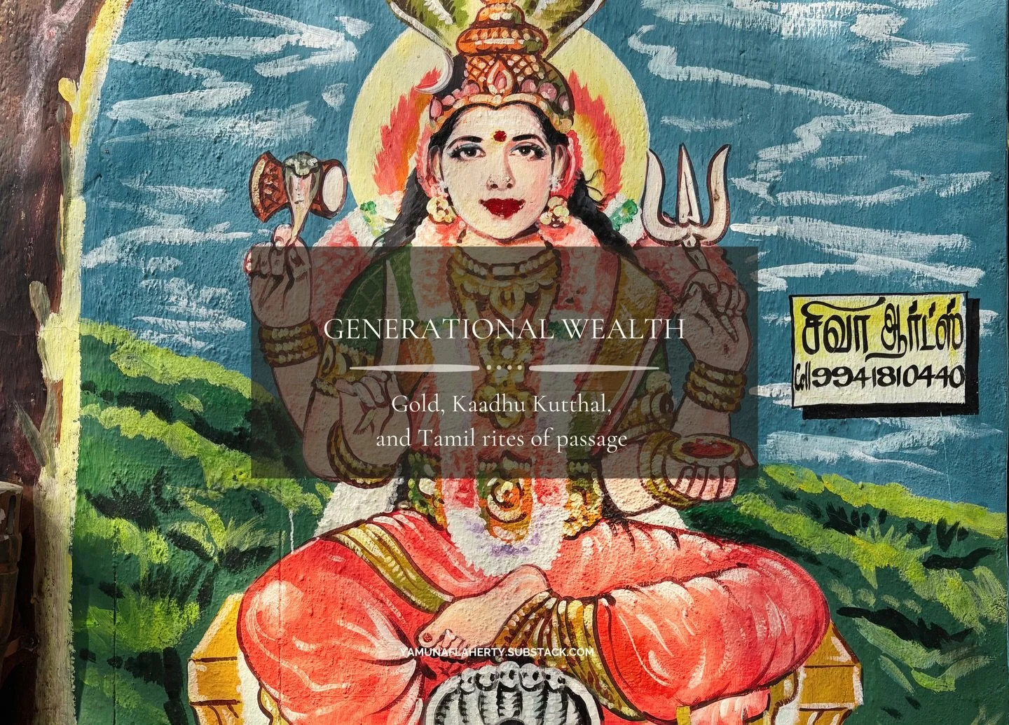 This week&rsquo;s essay sits at the crossroads of motherhood and lineage, tracing the Tamil ear-piercing ceremony, Kaadhu Kutthal, at my family&rsquo;s ancestral temple in Tamil Nadu. Through gold, ritual, and the weight of inheritance carried on the