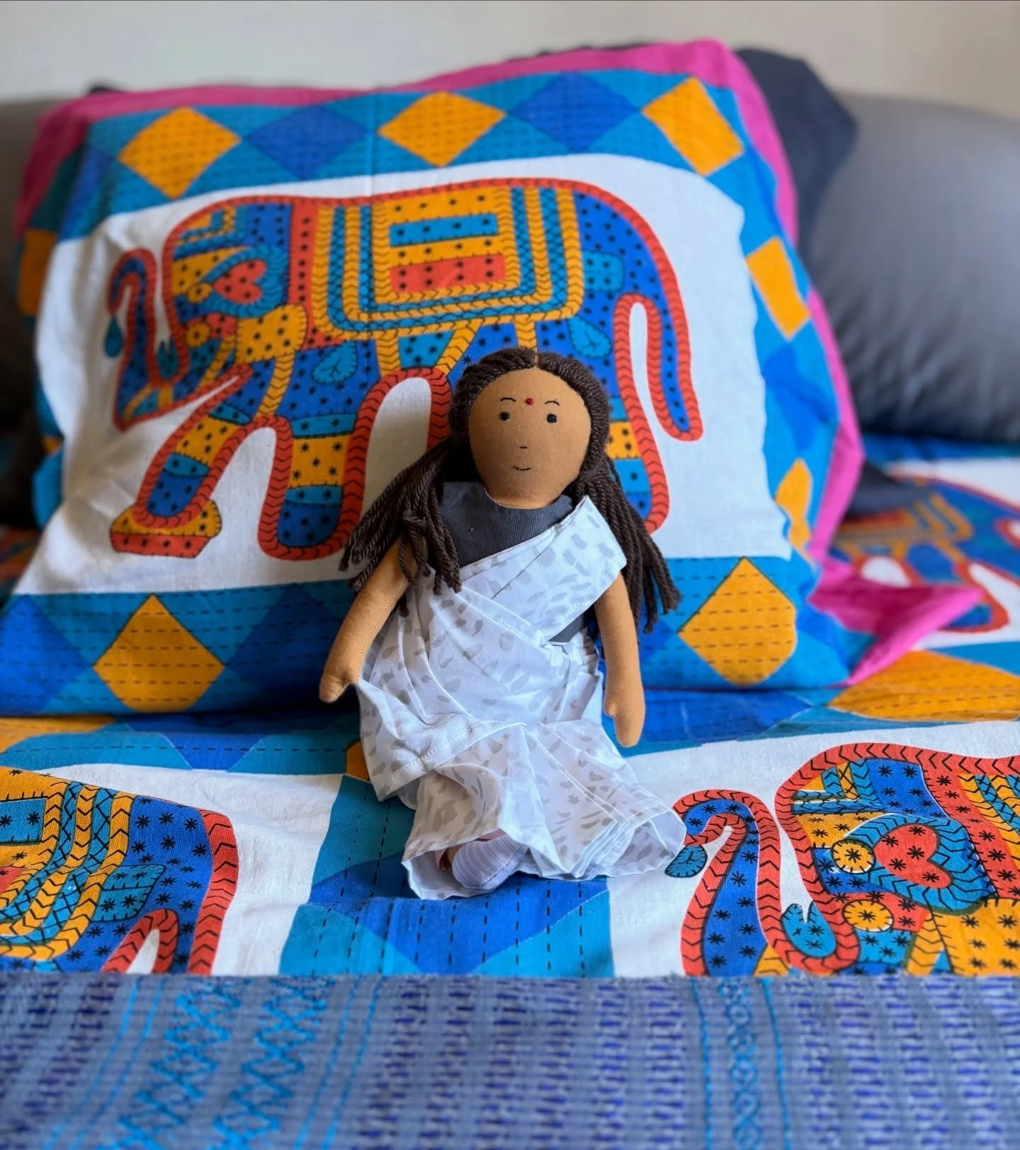 I haven&rsquo;t had a doll since I was a girl. But as soon as I saw this Amma doll in a shop in Jaipur, I knew she was coming home with me. I love seeing her every day and her sleeping next to us every night. She has become a kind of guardian for us.