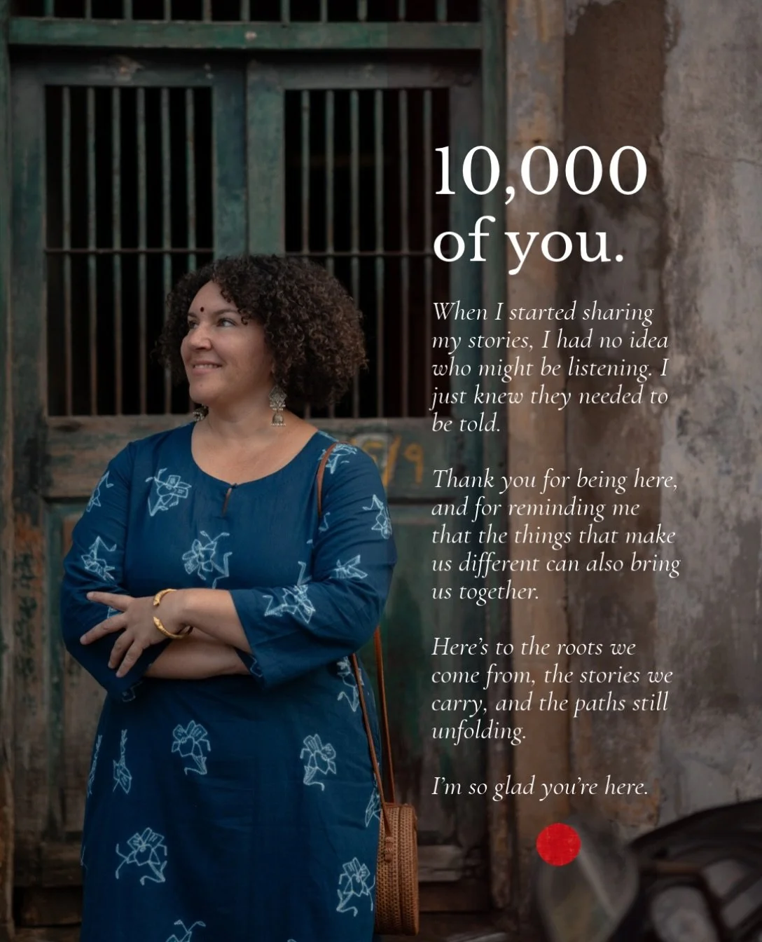 Well, hello there, 10,000 of you! ❤️

If you&rsquo;re new here, I&rsquo;m a writer, photographer, daughter of multiple cultures, and mother raising a little human between worlds.

I write about ancestry, identity, travel, love, and the long, winding 