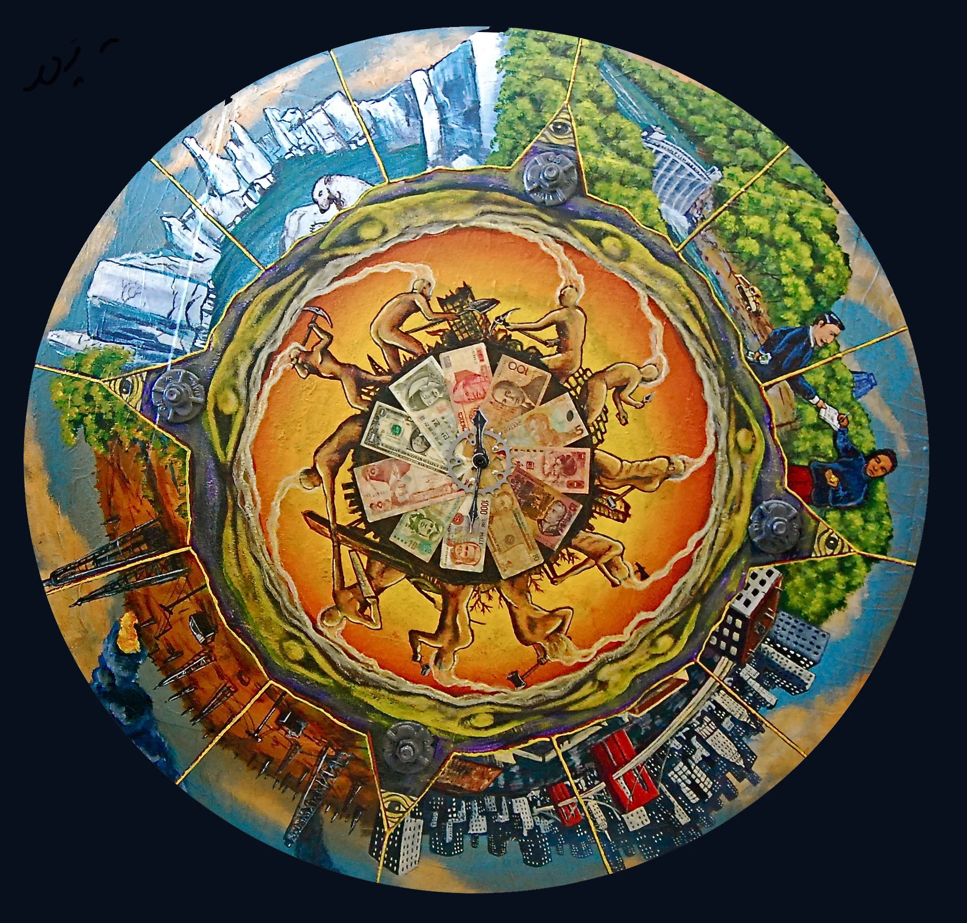 'Wheel of Fortune' Mixed media 53''x53''