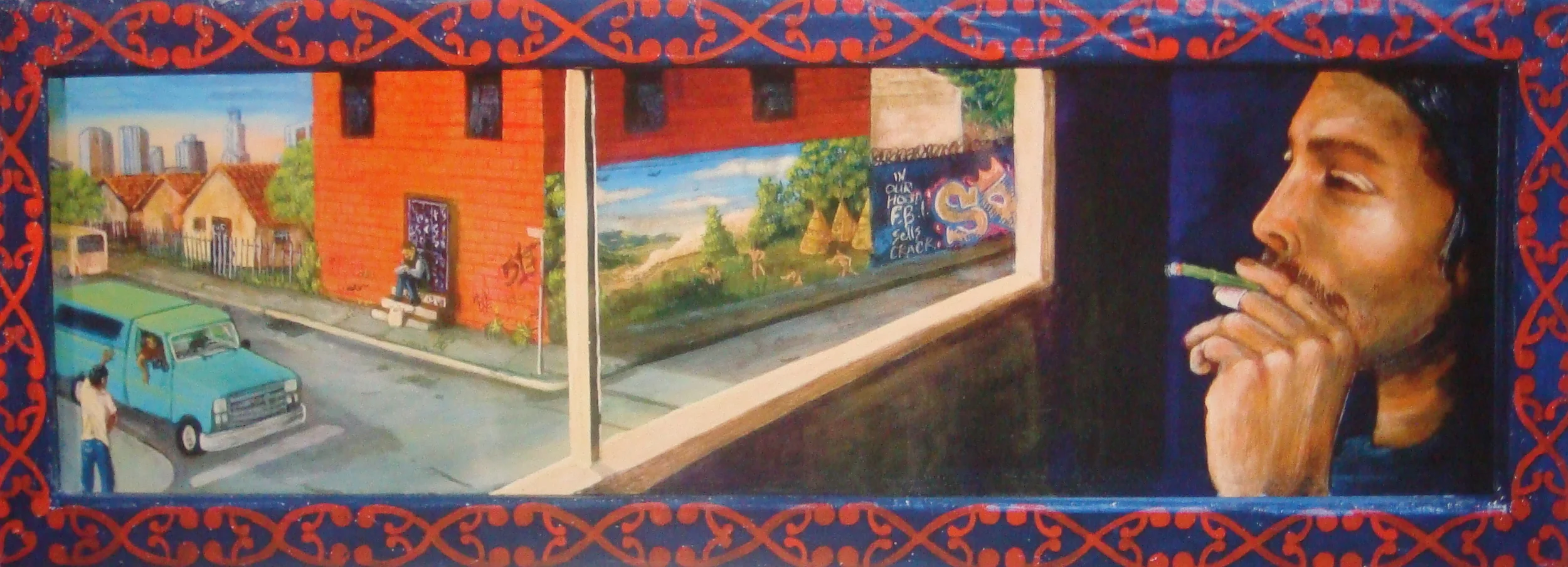 'Room with a view' Acrylic on canvas 12''x32''
