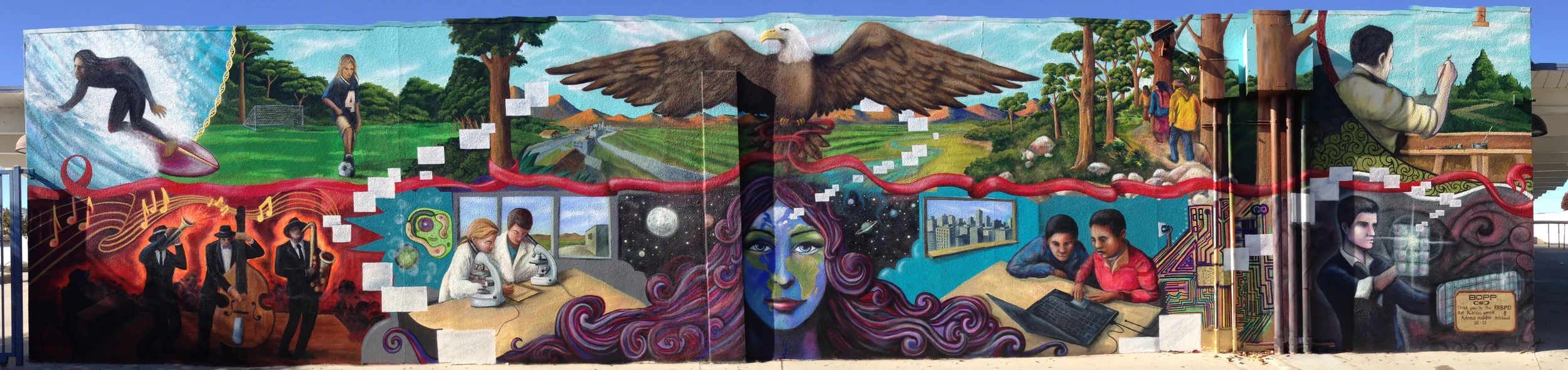 'Mother Earth' Acrylic and Aerosol 15'x60' Redondo Beach, CA