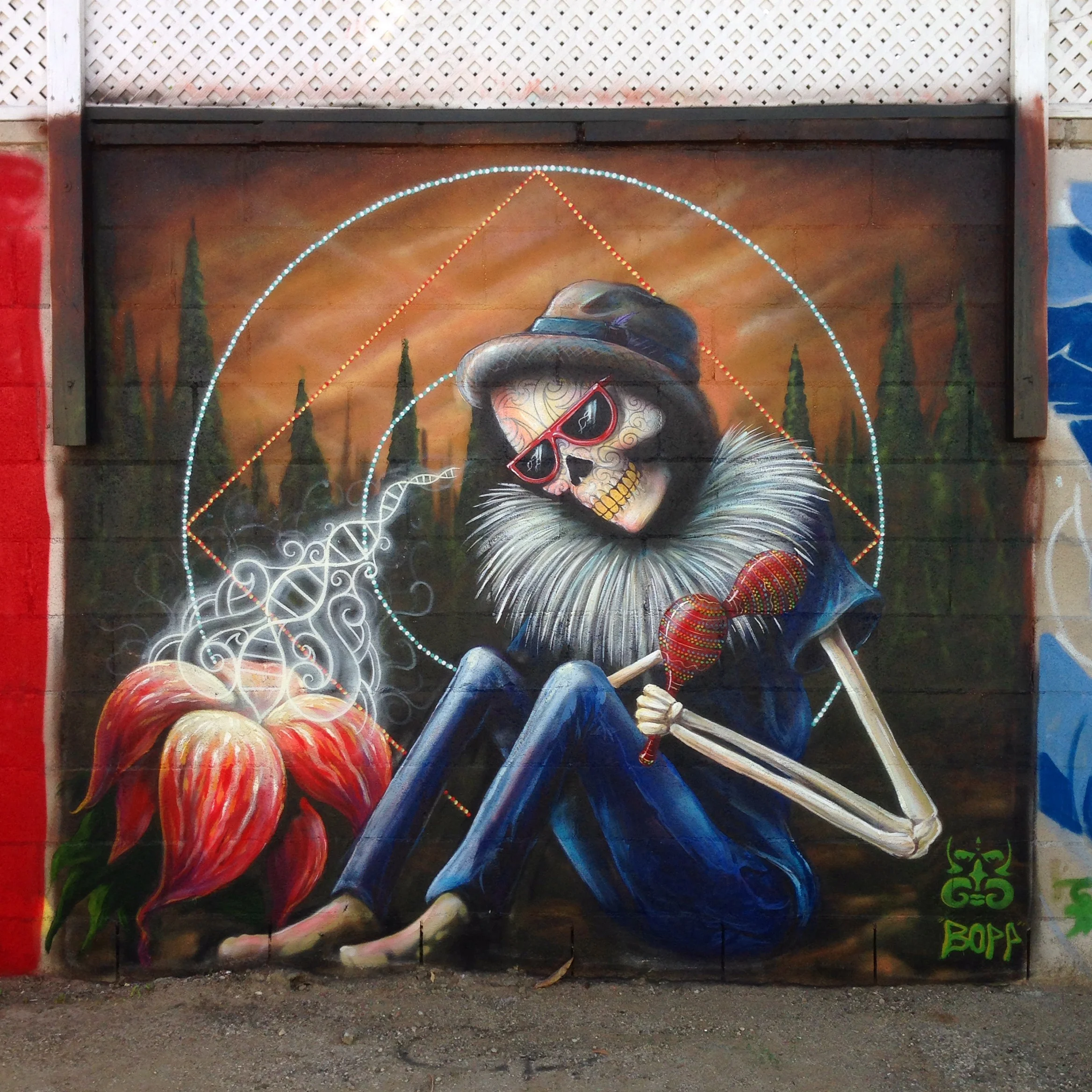 'Flower Power' Acrylic and Aerosol 8' x8' LA