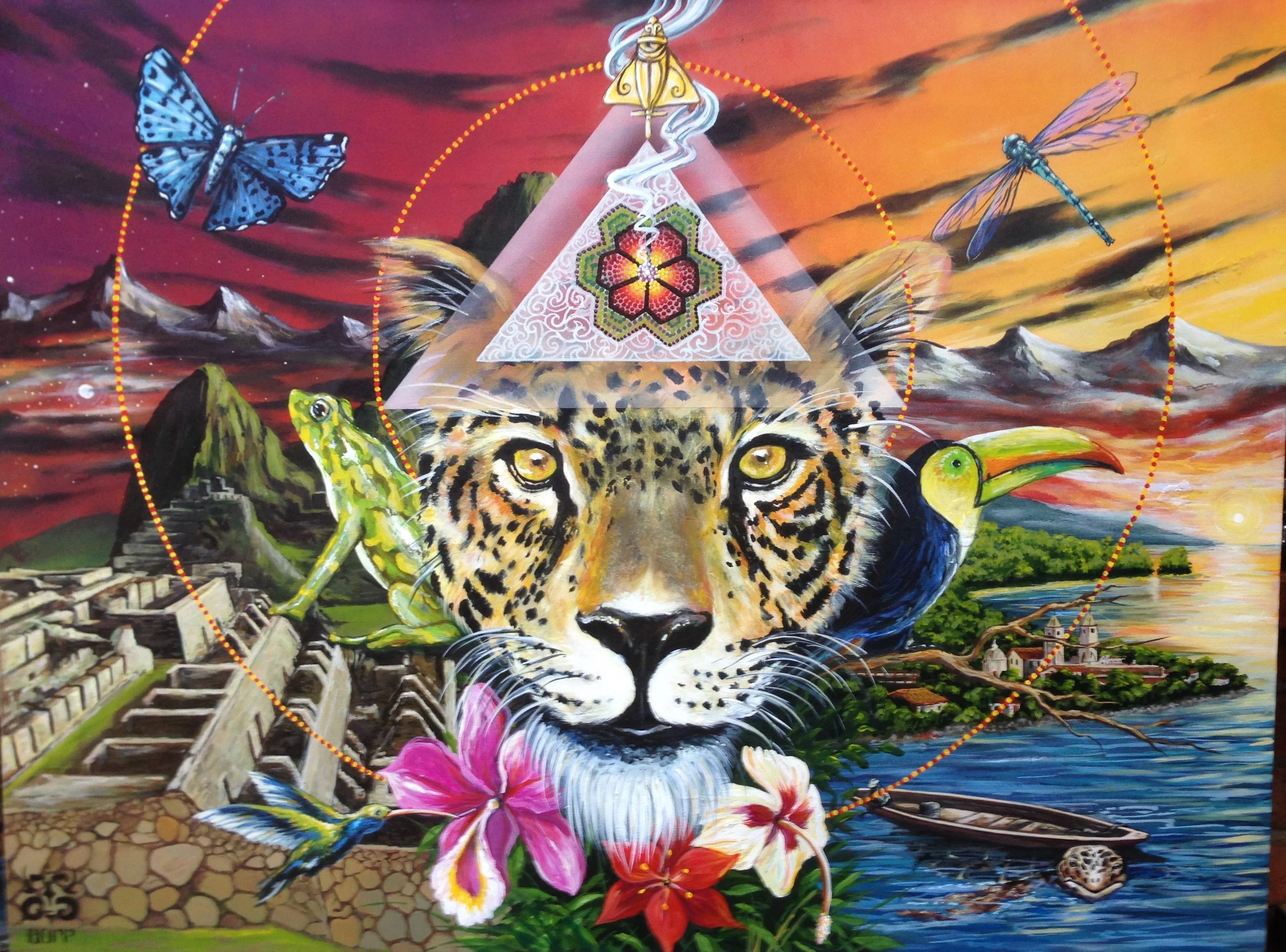 'In Another world' Acrylic and aerosol on canvas 30''x40''