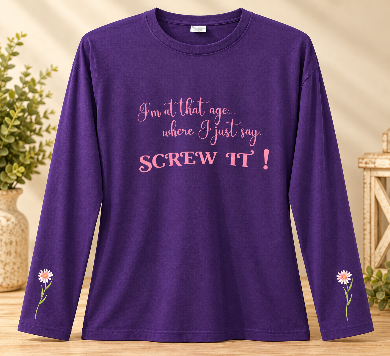 Purple “Screw It!” Floral Crewneck.png