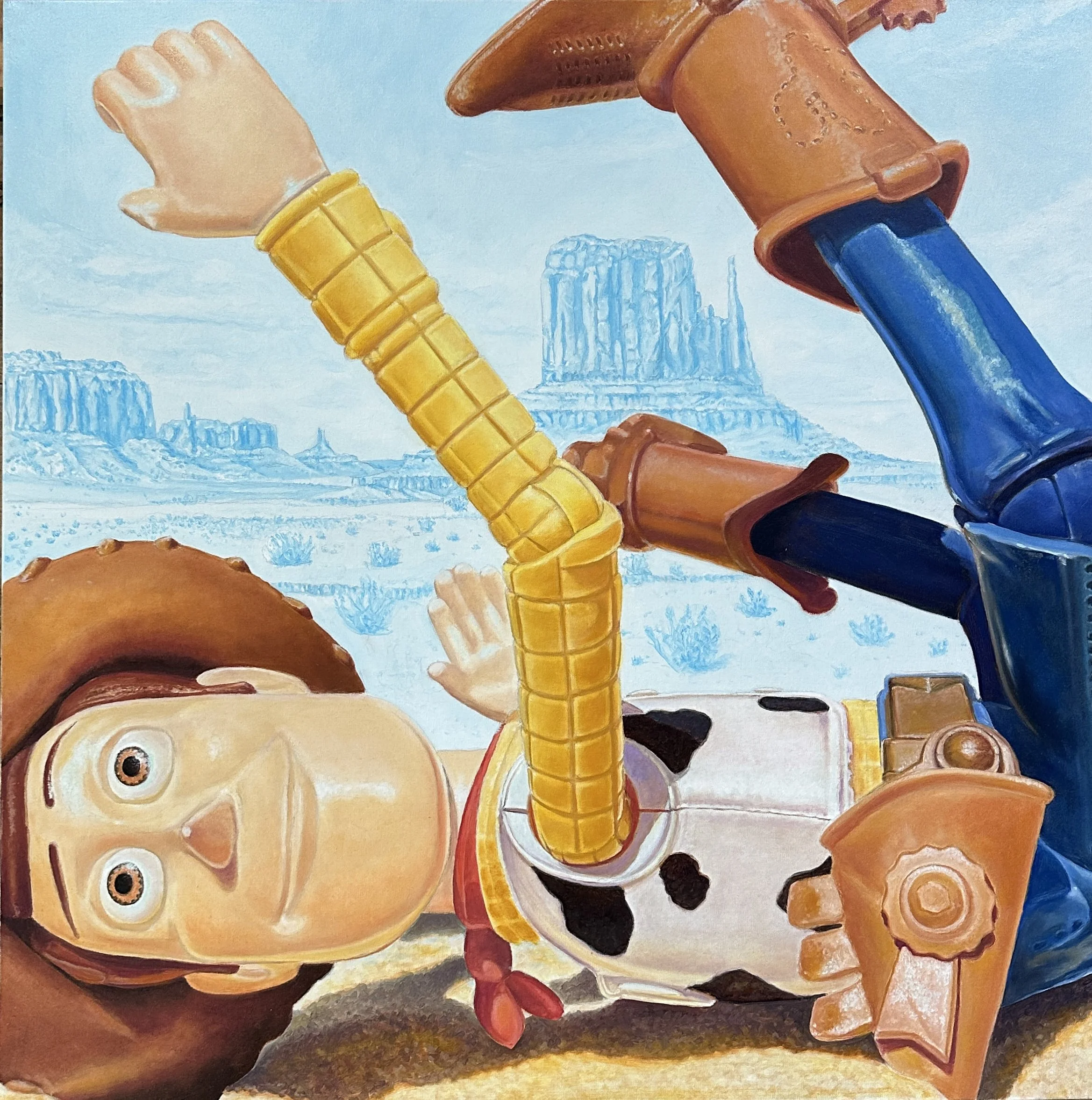 Woody Falls Down in Monument Valley