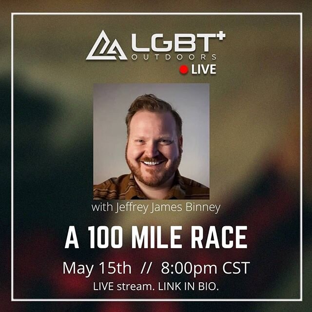 Tonight I&rsquo;m chatting with @lgbtoutdoors in a YouTube live interview. They have some fun stuff planned! Don&rsquo;t miss it! ⠀
⠀
Link in Bio!⠀
⠀
...⠀
&quot;We are excited for a special edition of LGBT Outdoors LIVE tomorrow night, May 15th, at 8