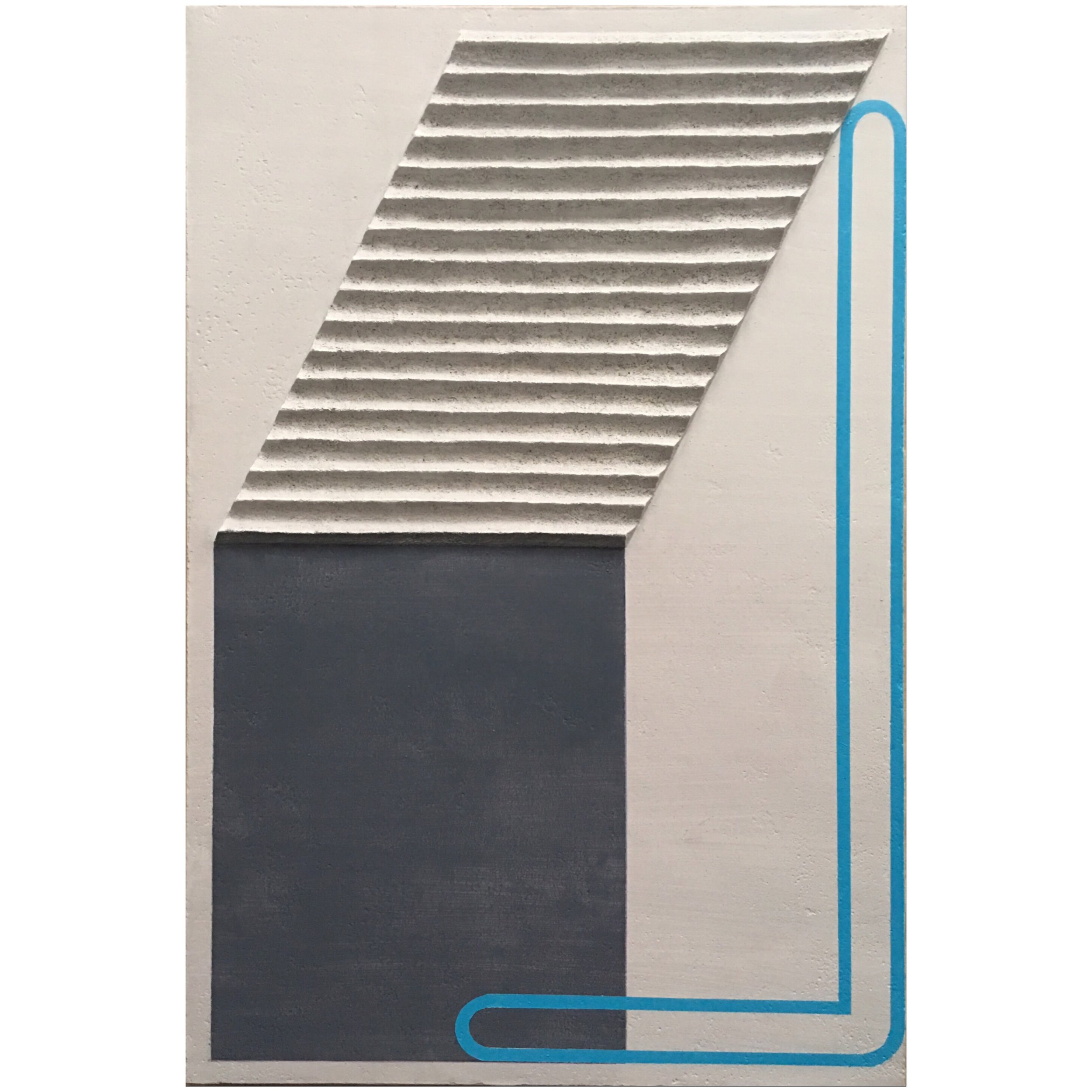     same perspective &nbsp;&nbsp;    2017. &nbsp; marble dust, paper pulp and pigment-containing sculptural mass,&nbsp;oil on   canvas &nbsp; &nbsp;36 x 24 inches  