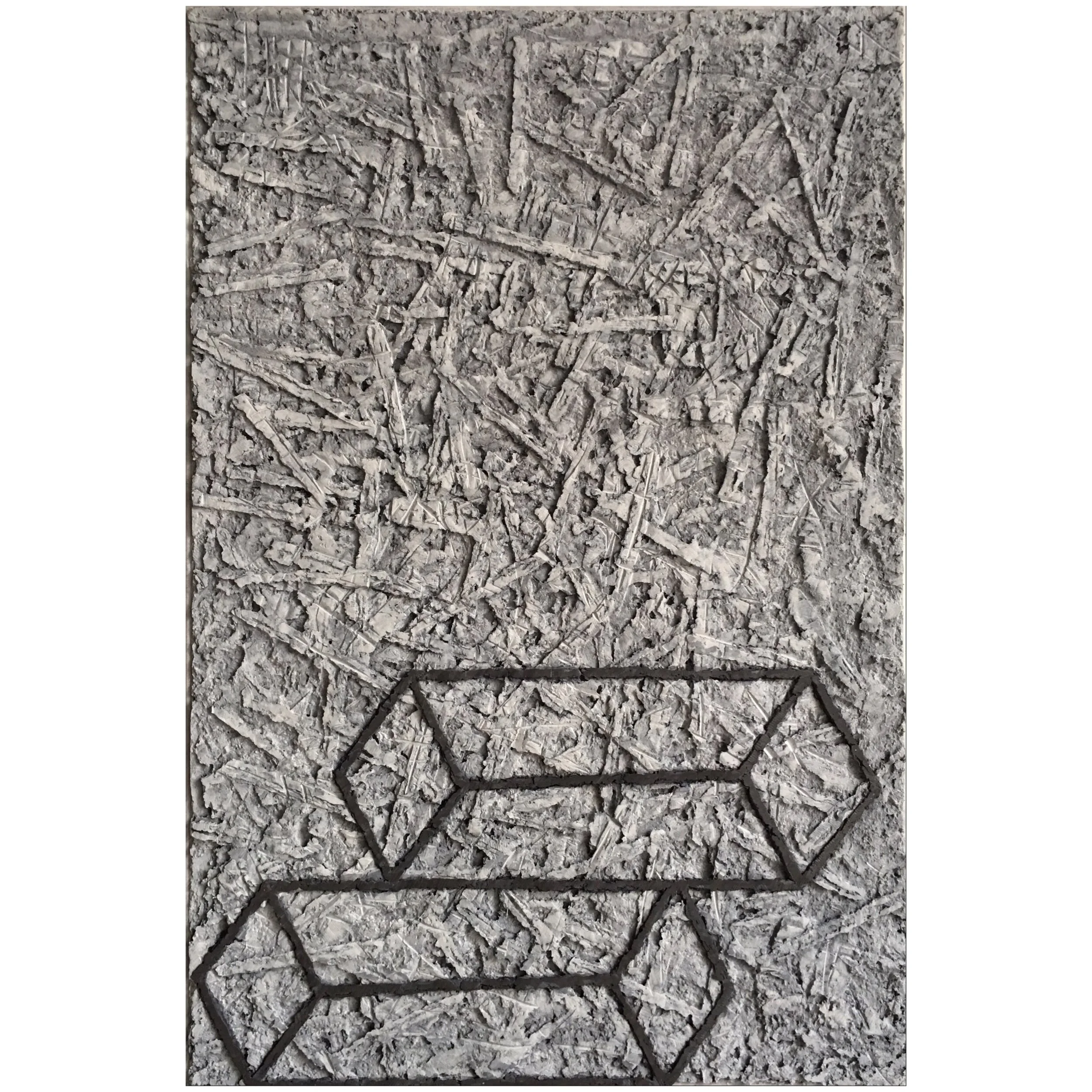     same perspective &nbsp;&nbsp;    2016-2017. &nbsp;marble dust, paper pulp and pigment-containing sculptural mass,&nbsp;oil on   canvas &nbsp; &nbsp;36 x 24 inches  