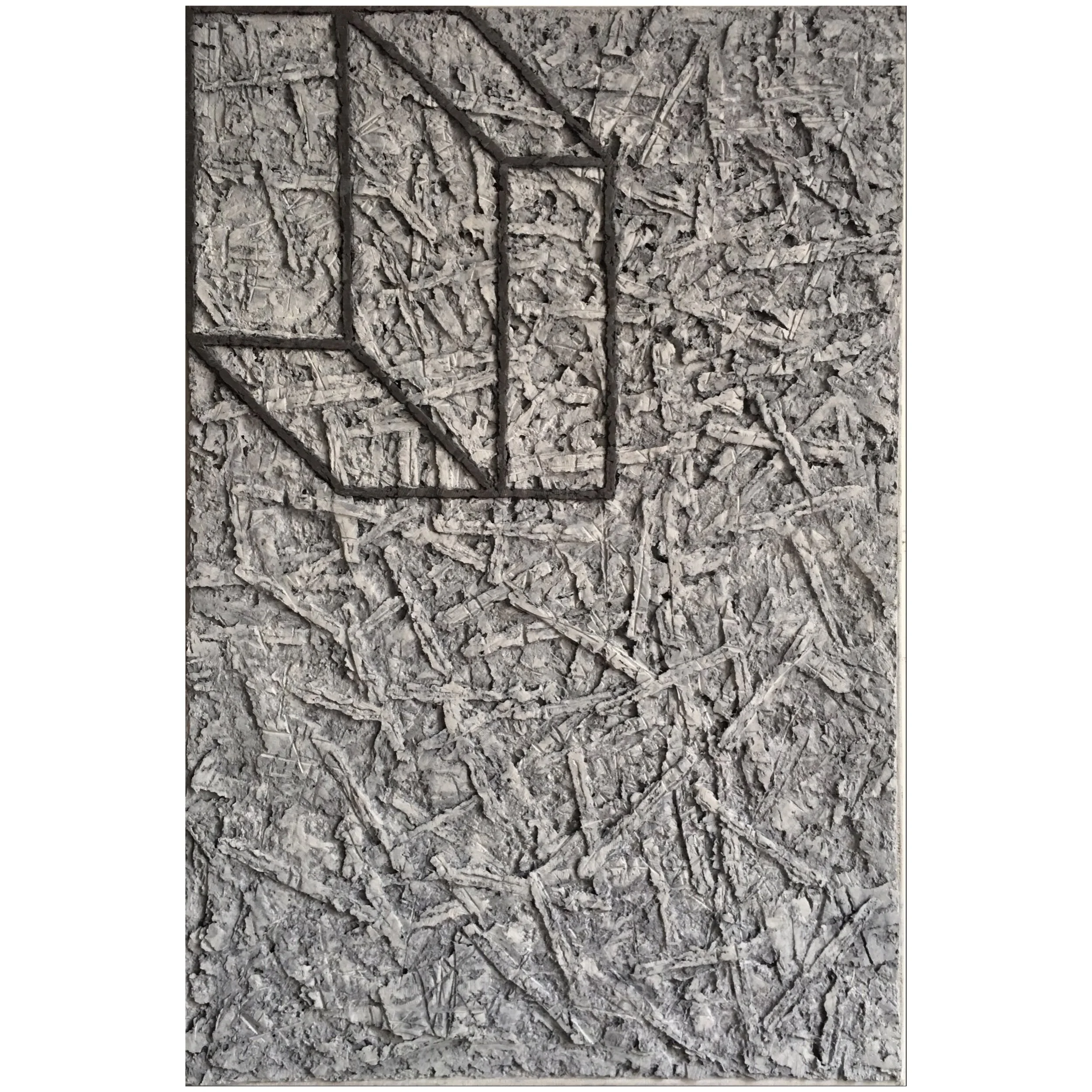     same perspective &nbsp;&nbsp;    2016-2017. &nbsp;marble dust, paper pulp and pigment-containing sculptural mass,&nbsp;oil on   canvas &nbsp; &nbsp;36 x 24 inches  