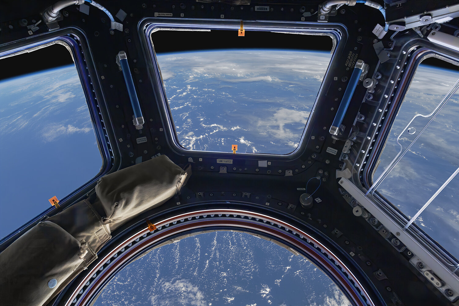 View of Earth Curvature through Windows 6, 1, and 2