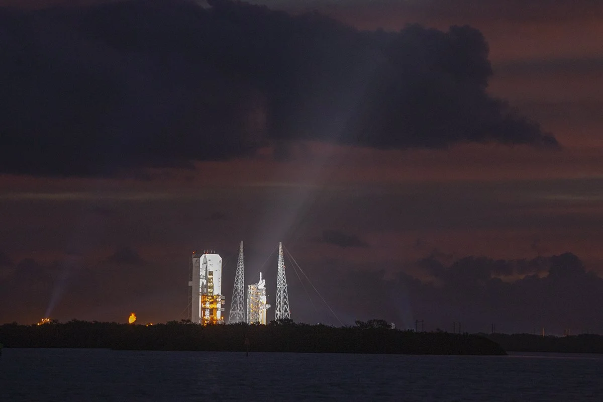 Delta IV Heavy Launch Vehicle Carrying the First Flight-Worthy Orion Spacecraft Prior to Launch