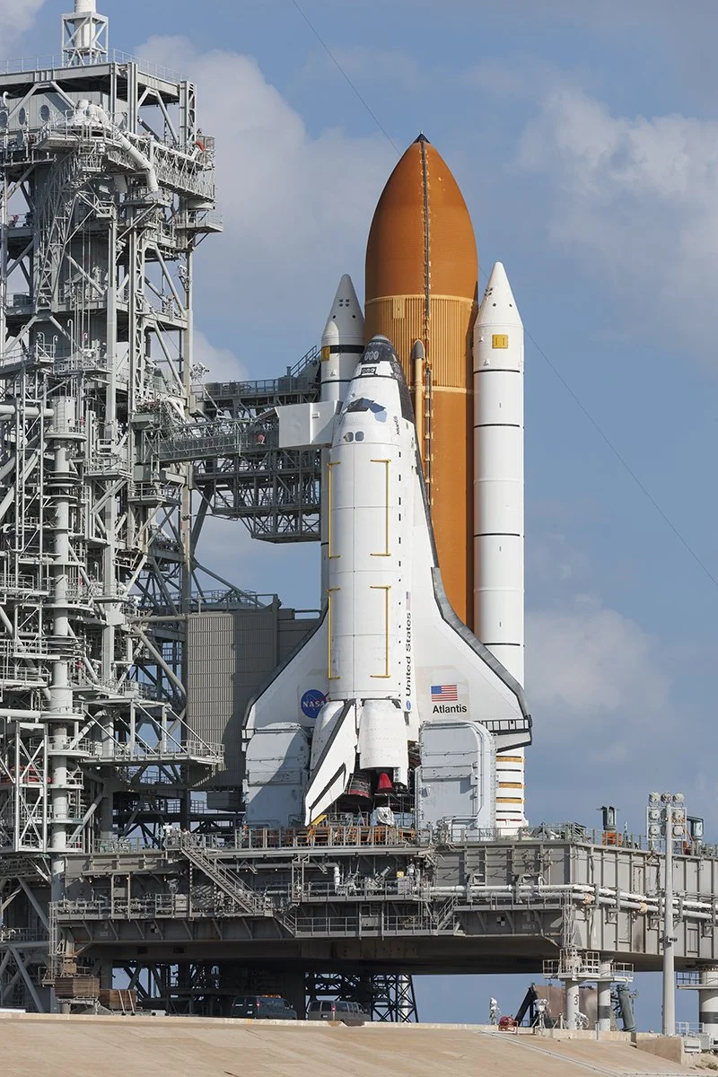 Space Shuttle Atlantis, on Pad 39A for STS-125