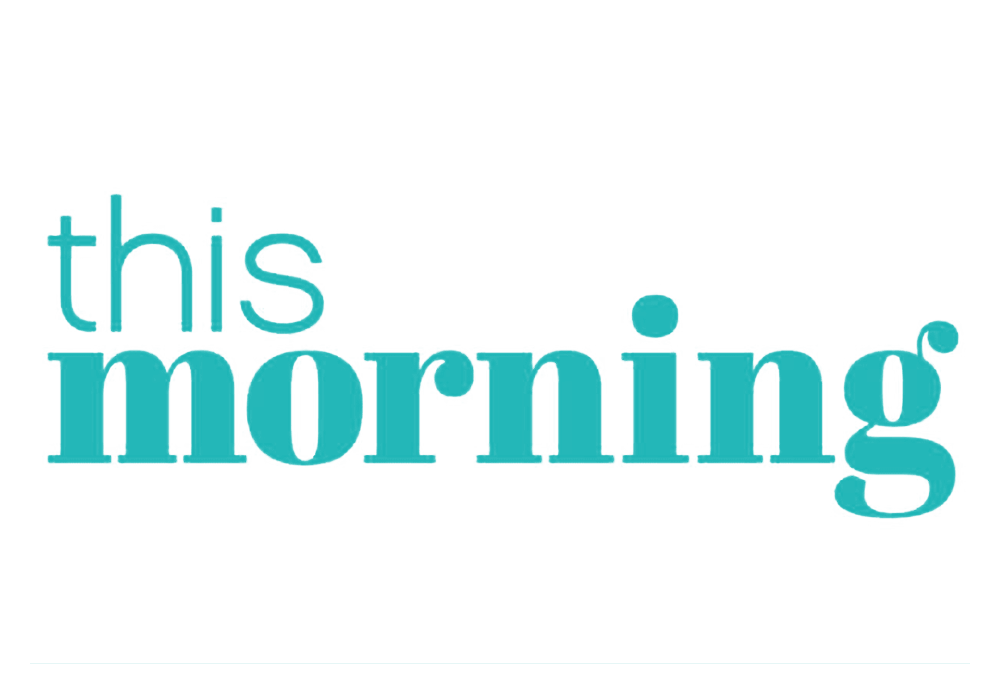 Stylized text graphic reading "this morning" in blue font.