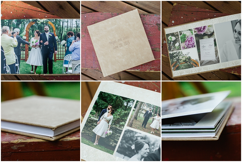 I am so completely thrilled with the quality of our wedding albums + had to share the most recent one that I designed. We recently started offering the distressed leather covers ("Sahara" is pictured here) and I couldn't be more excited to start offering them to my couples =) M + S will be receiving their wedding album today and I am so excited for them to see it!