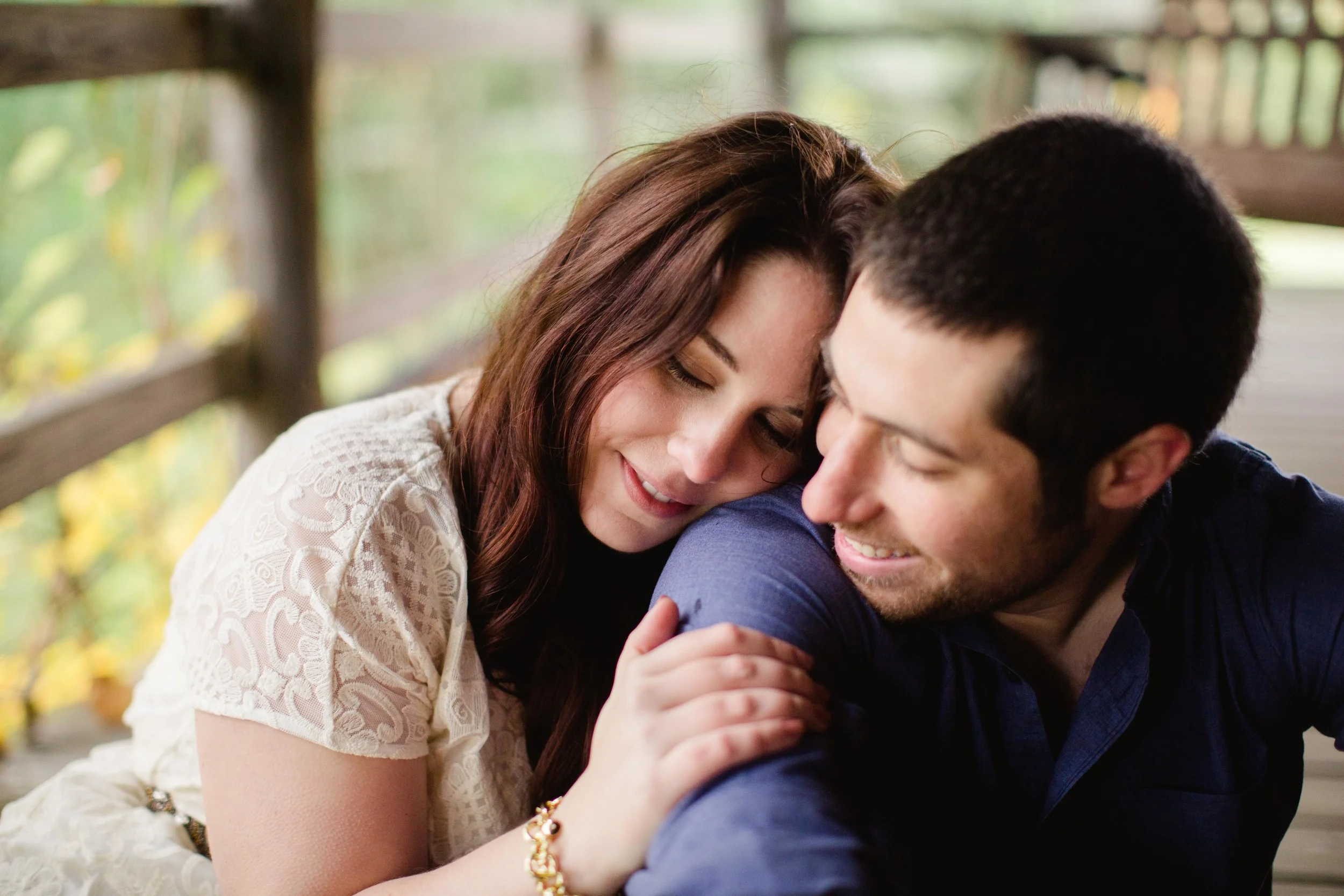 Lauren + Sean - Rainy Fall Crystal Lake Engagement Session