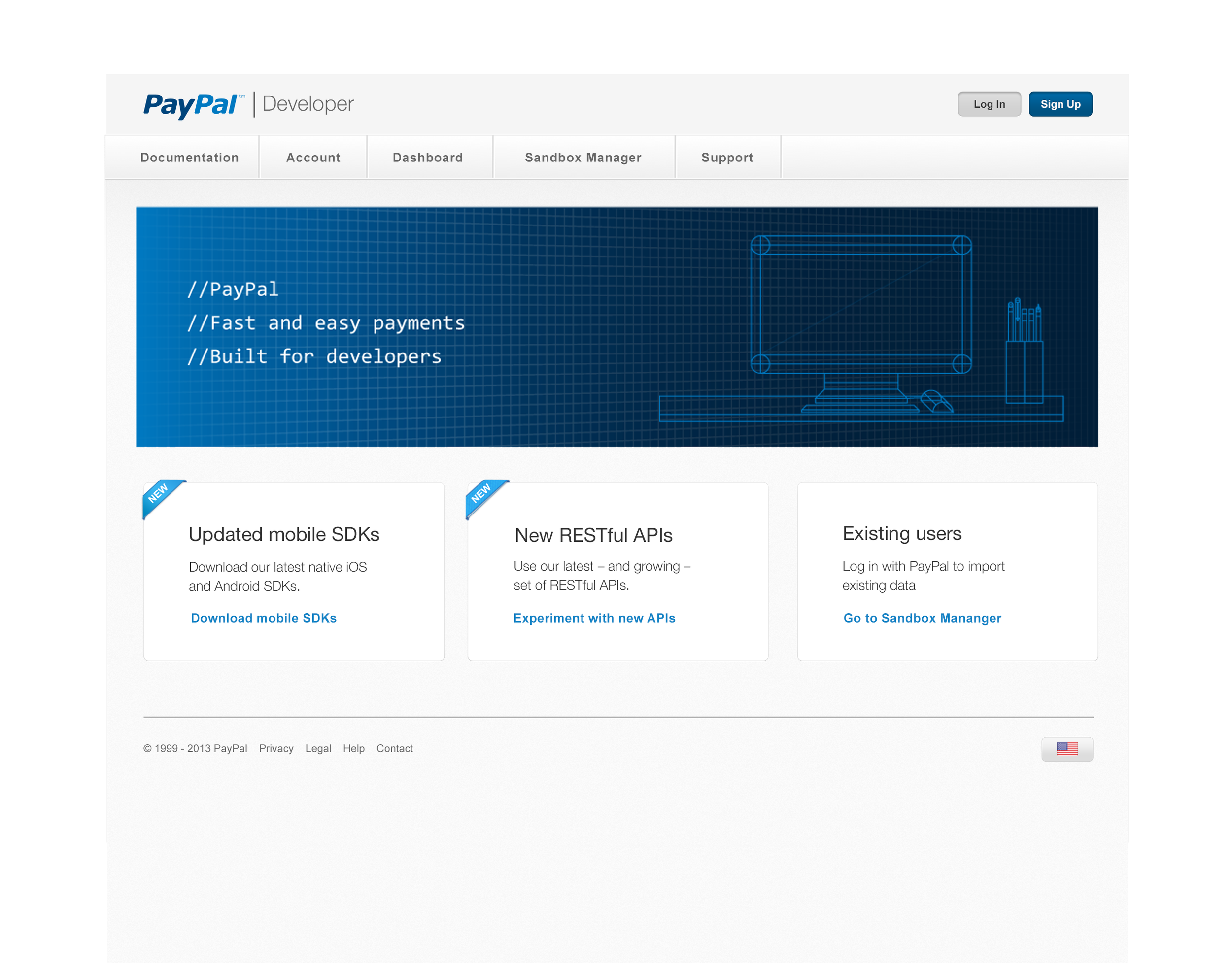 PayPal Develper Landing Page Exploration