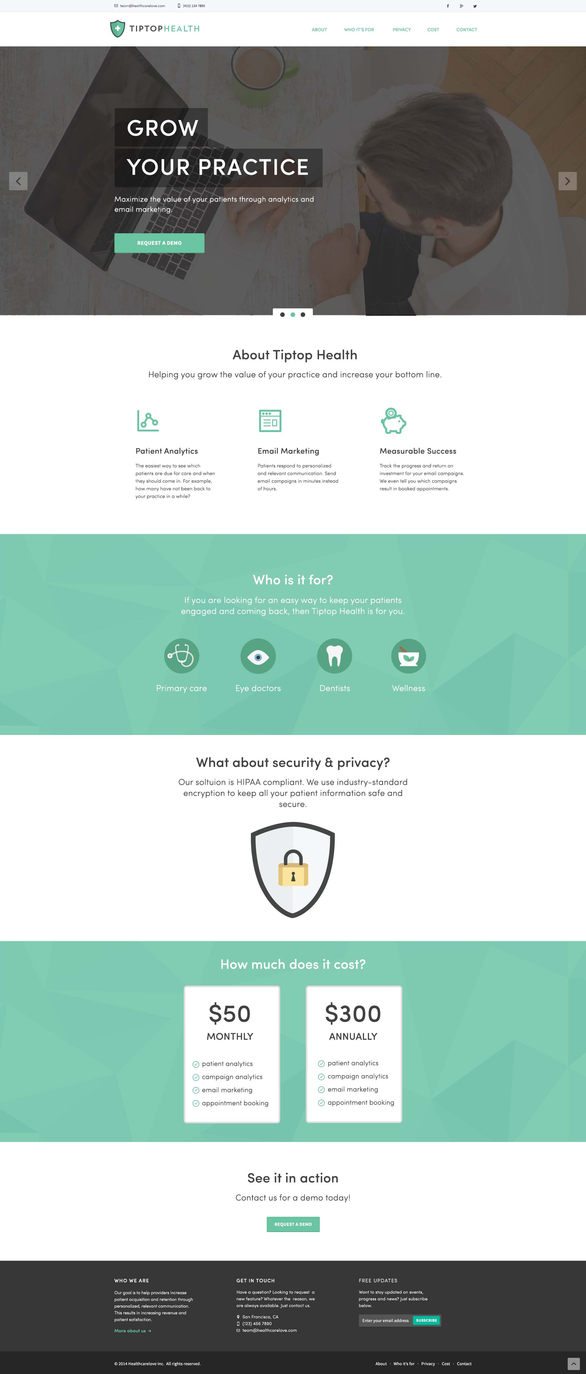 Tiptop Health Landing Page