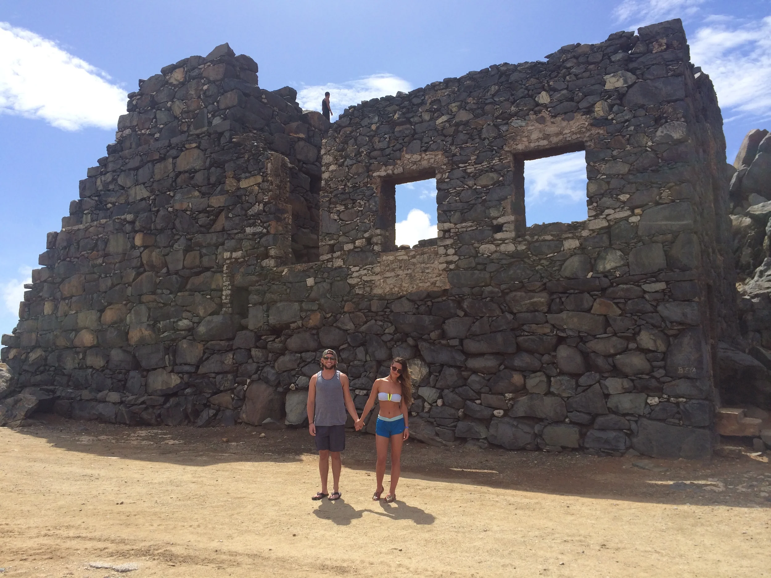 Exploring ruins.
