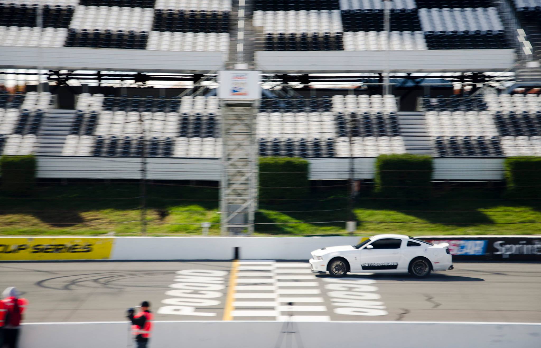 PetrolWerks Shelby GT500 blasting down the front straight at a SlipStream Roll-Racing Event. Photo by Logan Warfield .