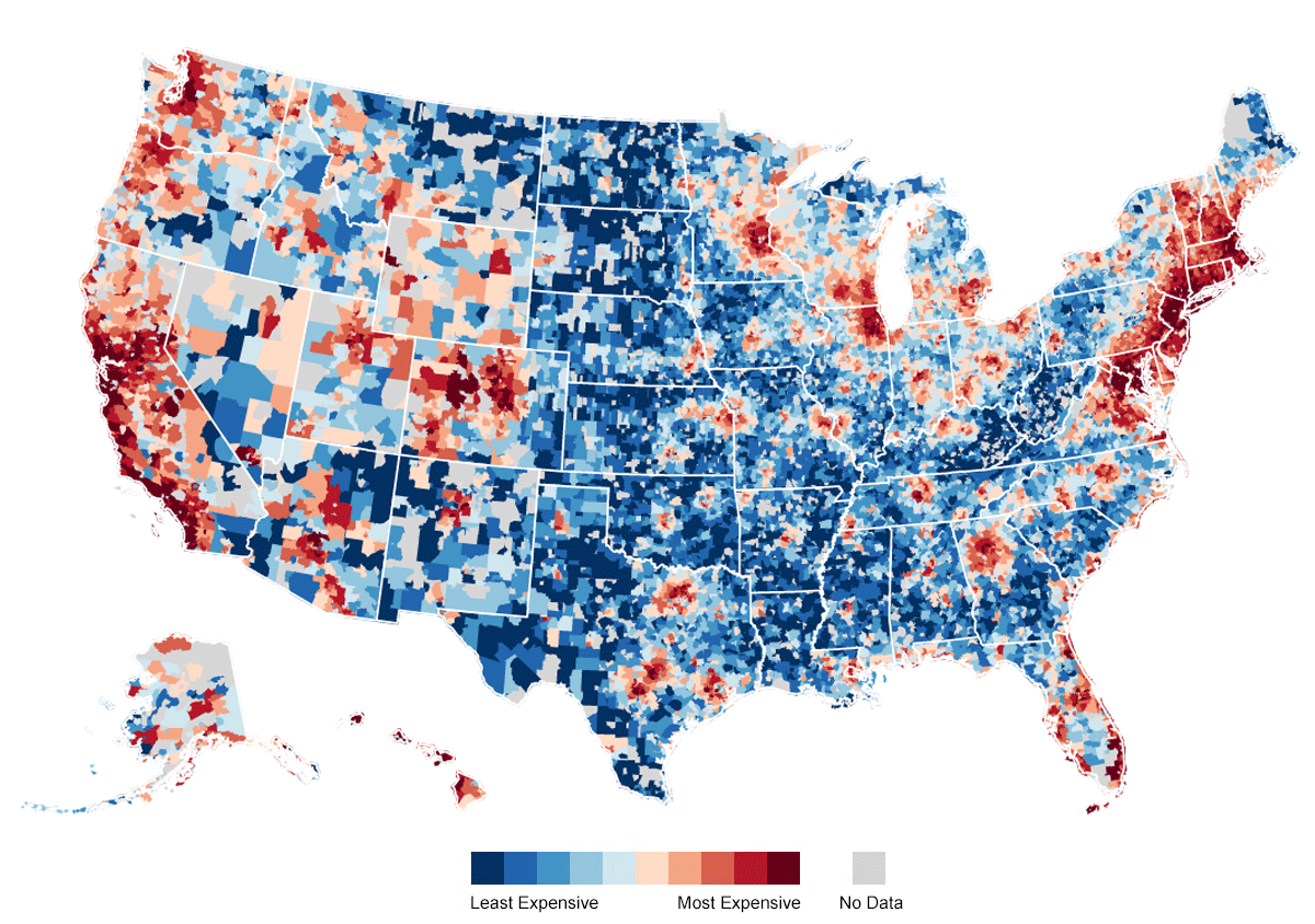 The most expensive areas in the US Real Estate market by zip code ( Source )