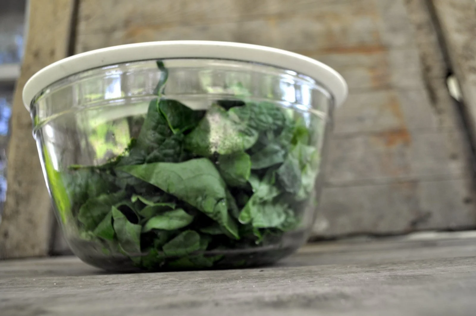 Glass tupperware is fine for holding leftovers, but when I’m going through any amount of bulky greens, I find big glass salad bowls to be an enormous boost.