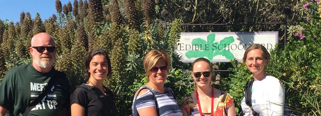 Boyne Falls Public School’s Chef Nathan Bates, FoodCorps Service Member Lindsay Hall, Boyne Falls Schools Business Manager Lori Herman, and Meghan McDermott and Jen Schaap from Groundwork, pictured from left to right.