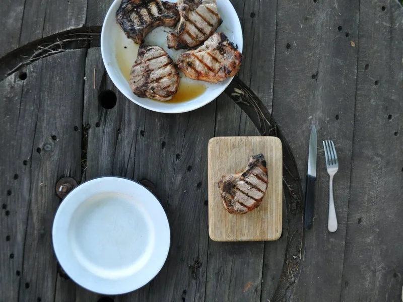 Brined + Grilled Chops