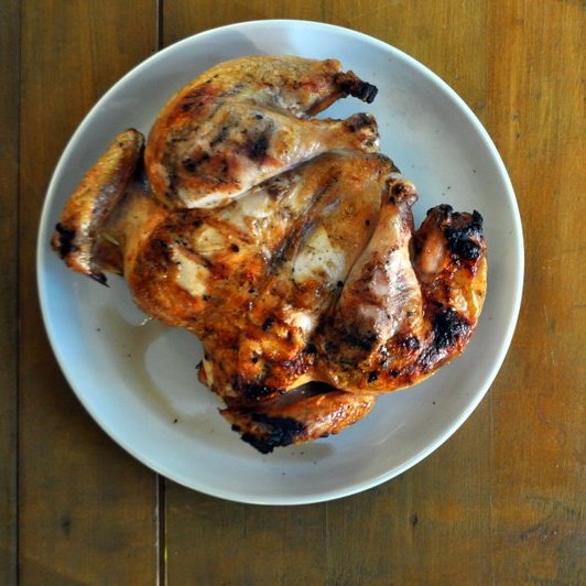 Chicken Under a Brick