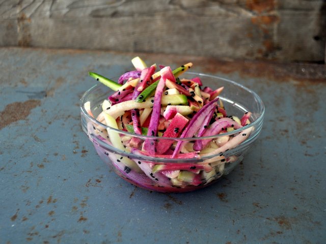 Heirloom Rainbow Daikon Salad