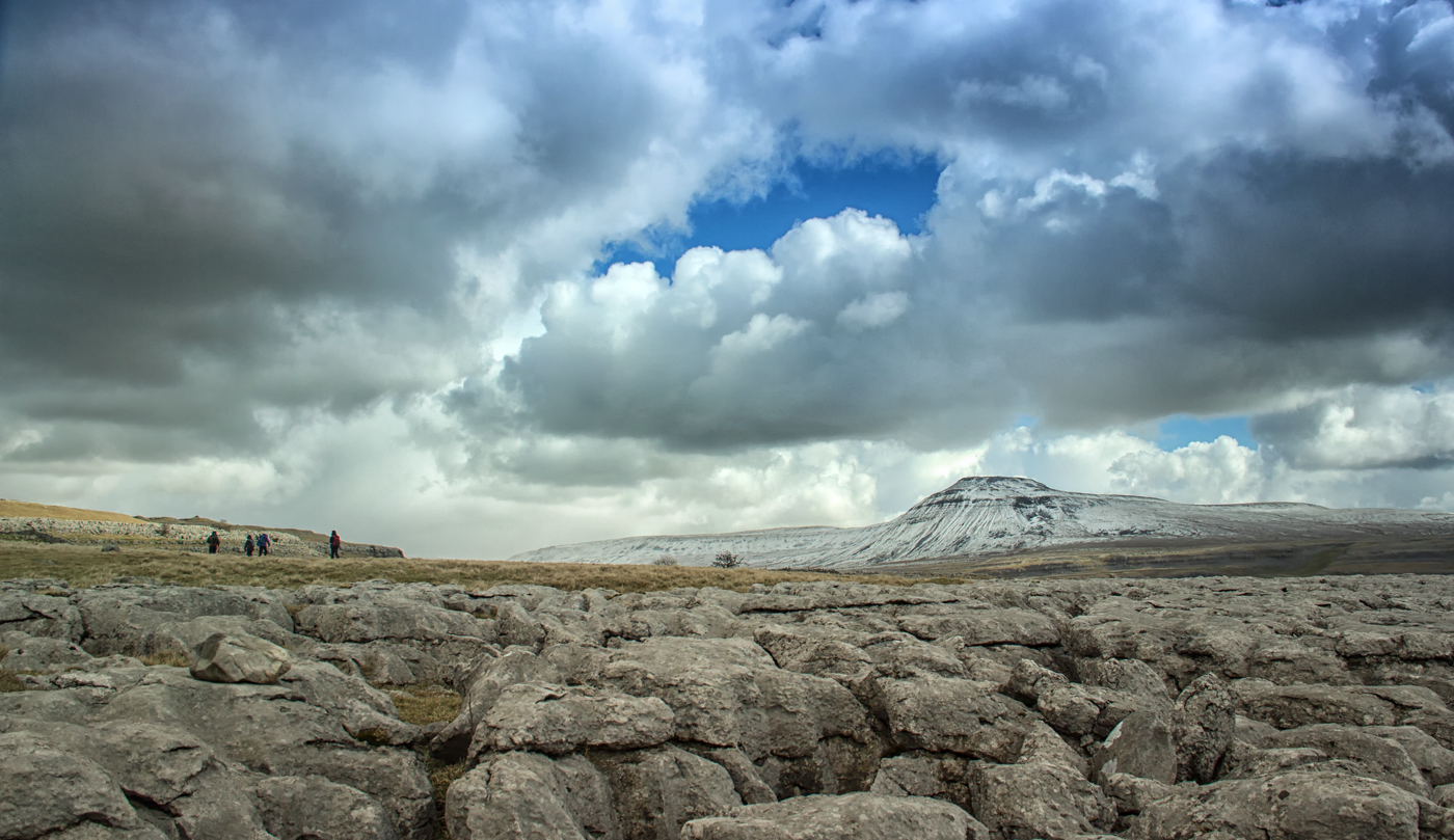 Intrepid walkers on Twistleton Scar