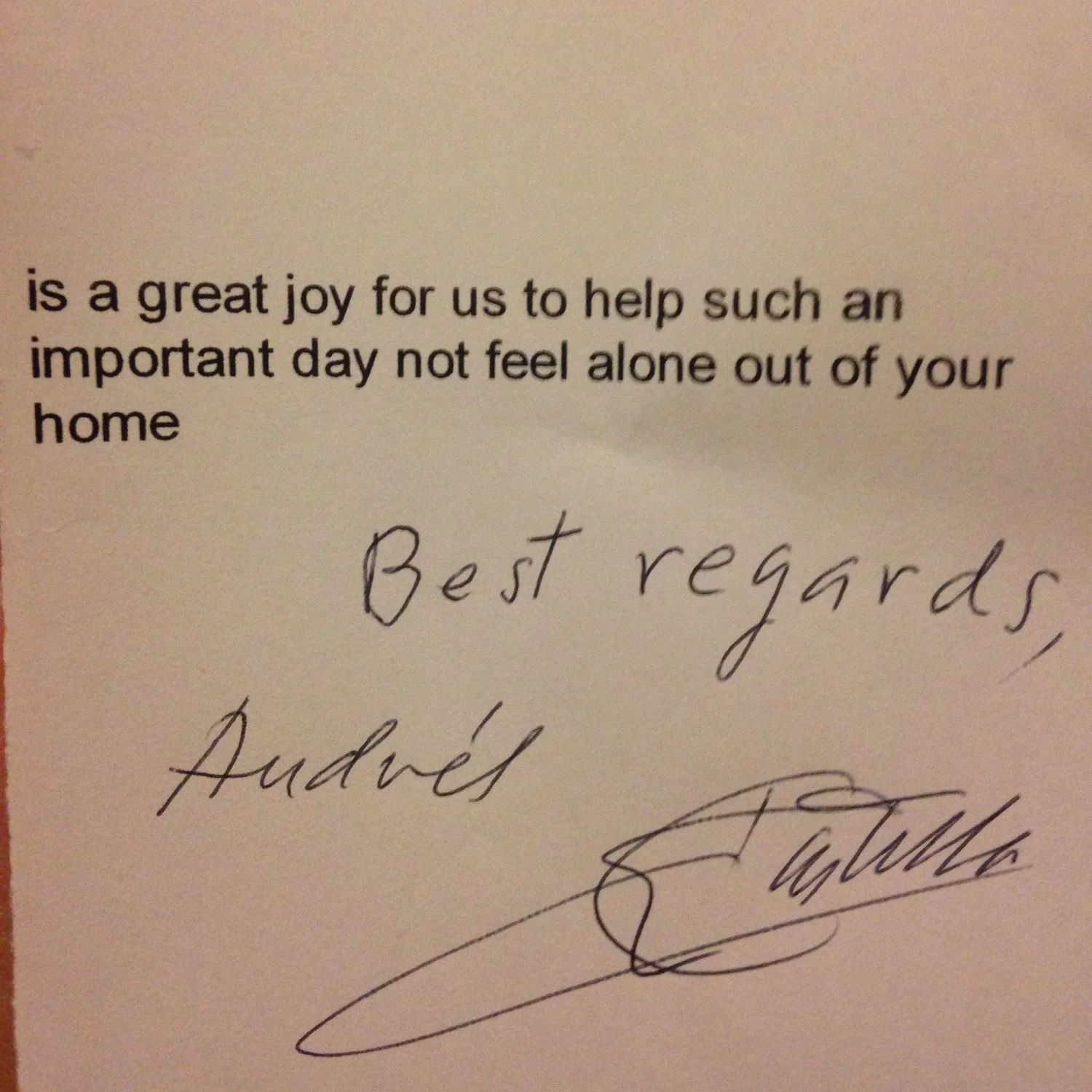Birthday Card from Andres. Have I said that I love him before this? I love him.