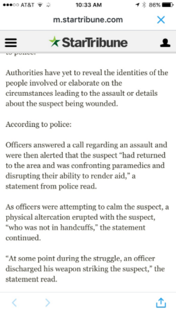 According to police colon