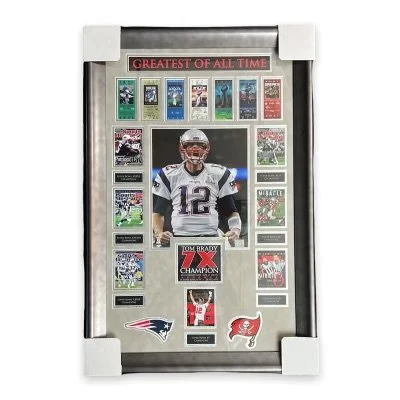 Framed Tom Brady Super Bowl Champion Ticket Collage