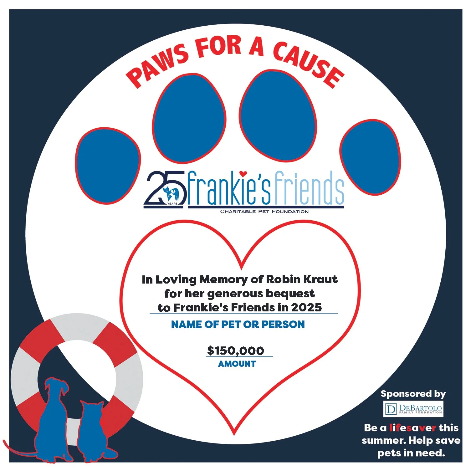 paws for a cause 2026 In Loving Memory of Robin Kraut  for her generous bequest to Frankie's Friends in 2025.jpg