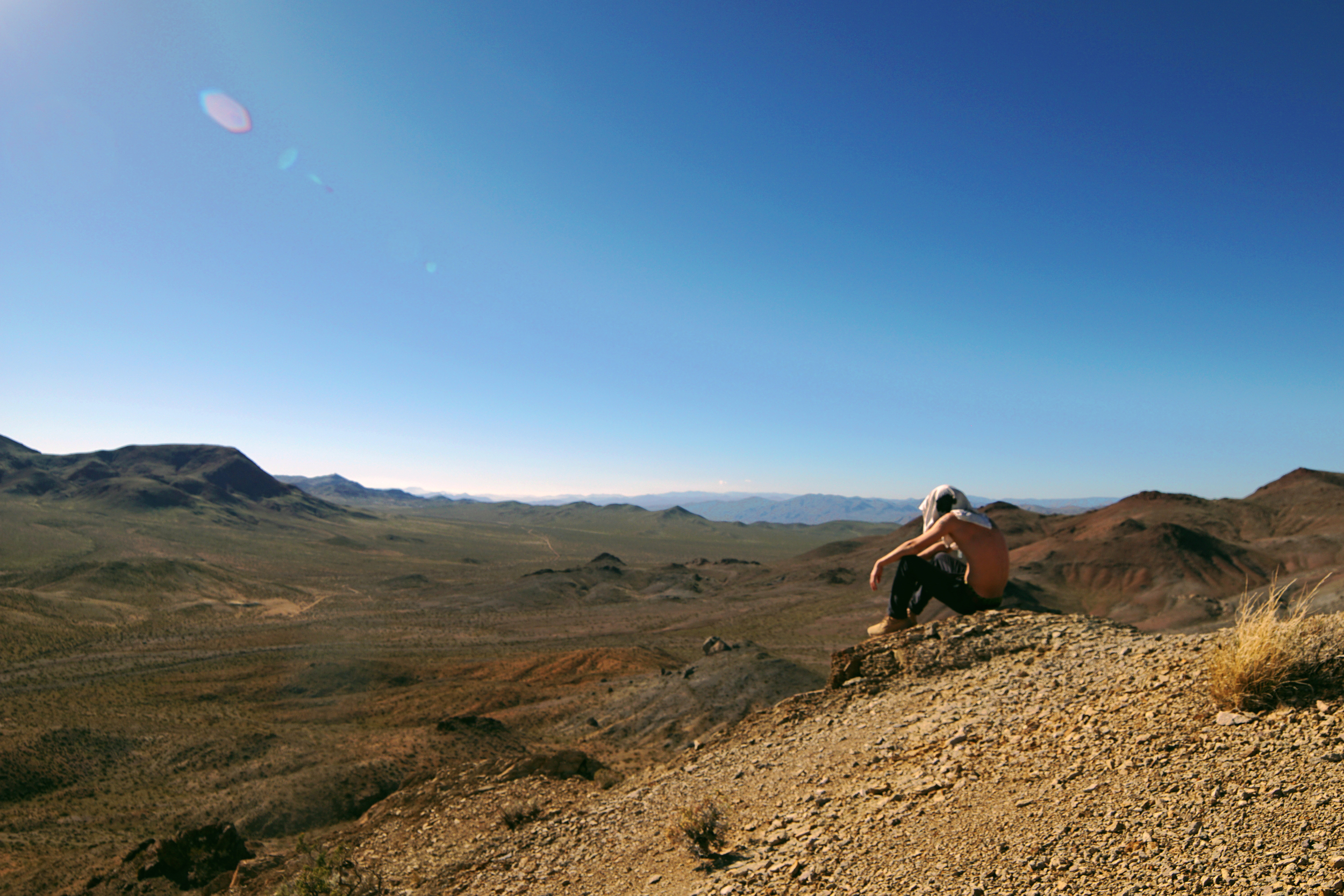 Spacing out in the vast landscape.