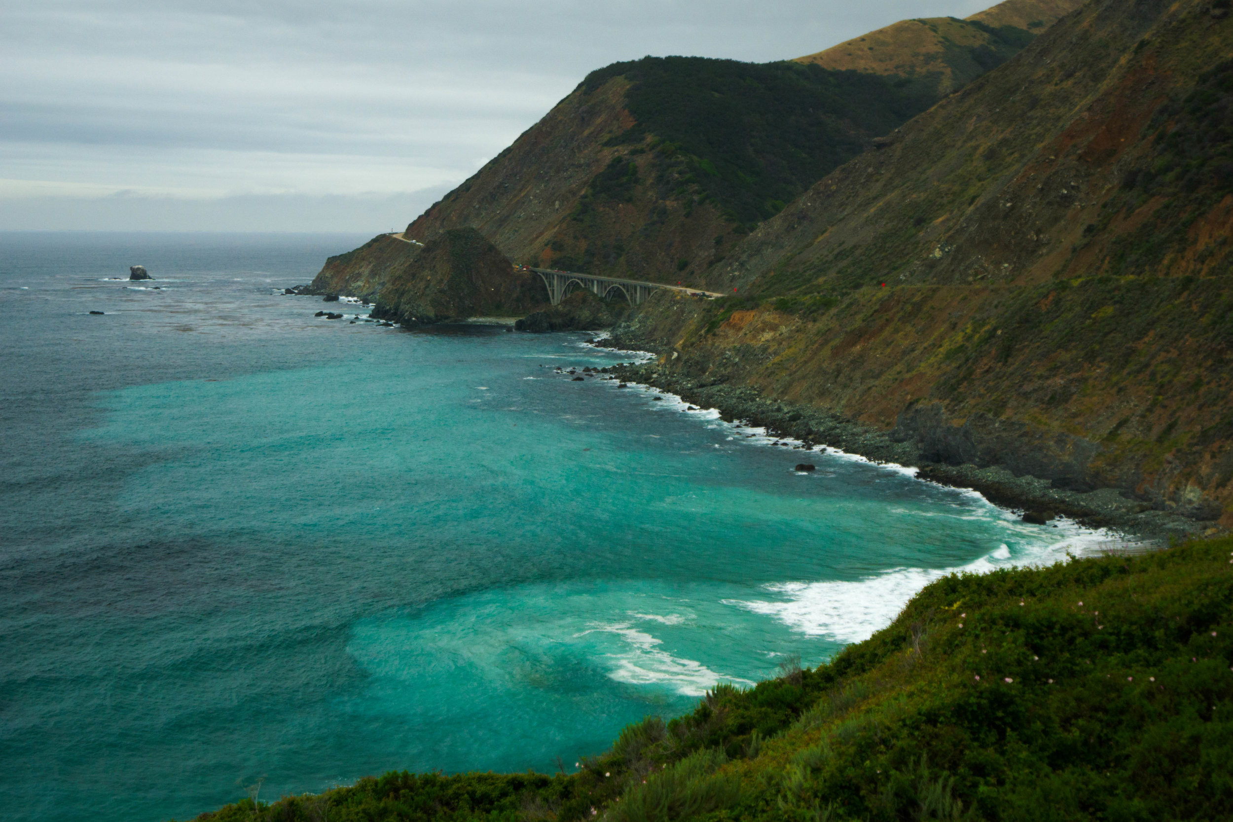 The smaller not-so-famous bridge of Big Sur. Equally impressive & a hell of a lot less crowded.