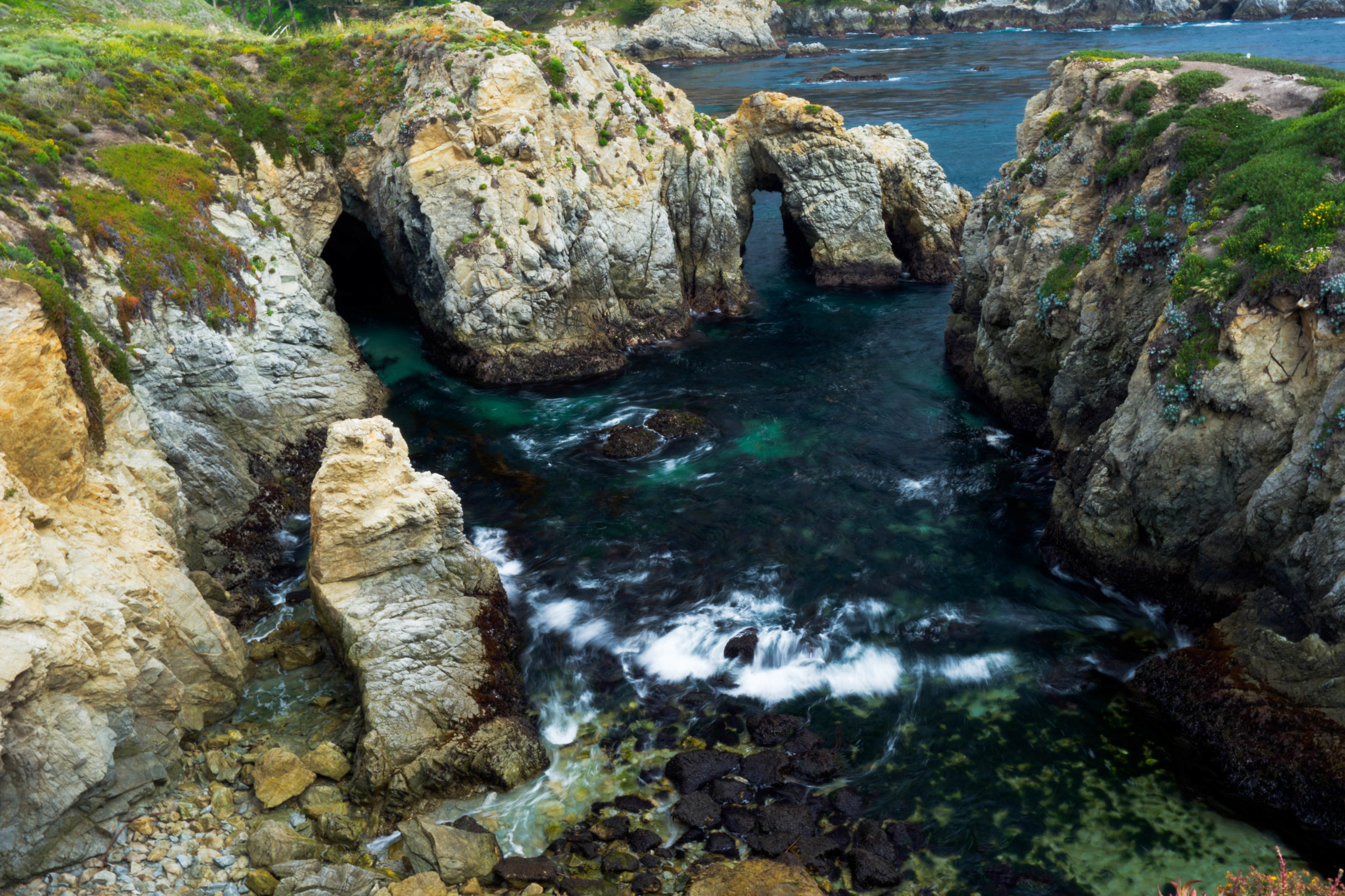 Carved over centuries, sea caves add a drama to the coastal cliffs, telling the story of the sea.