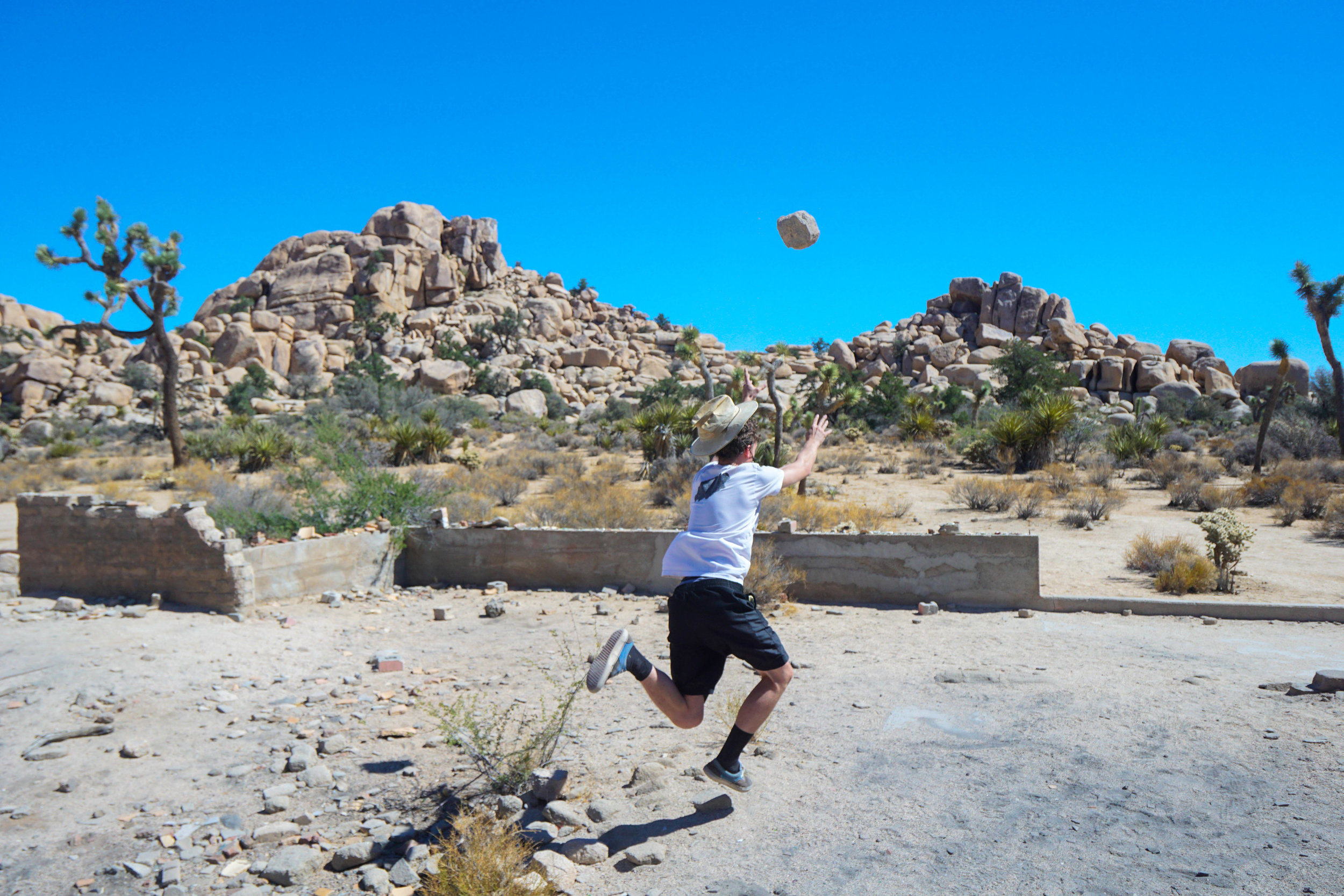 Ah, the age old game of 'Rock Toss'; the national sport of the Mojave Desert