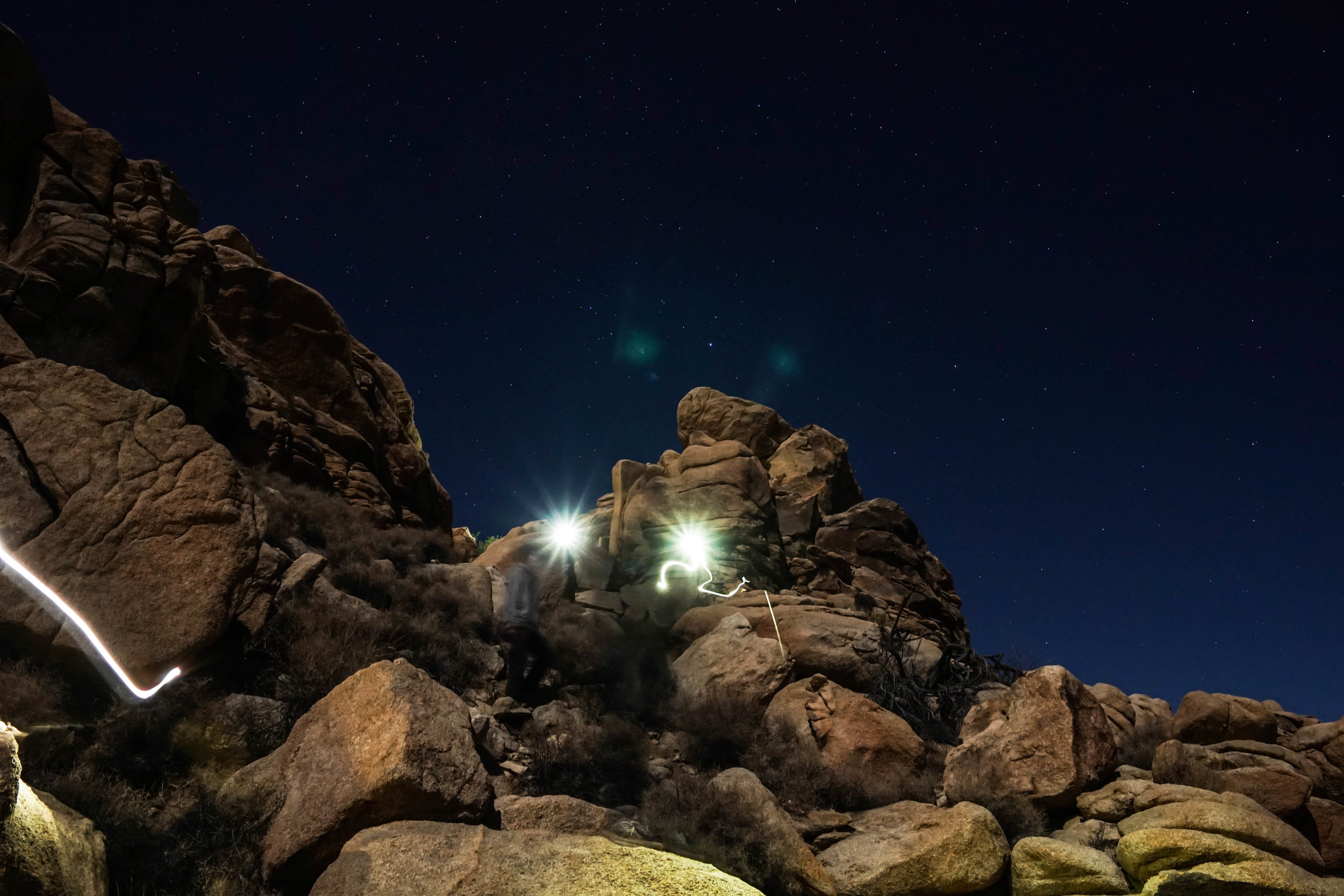 Story time leads to a night hike through the boulder fields