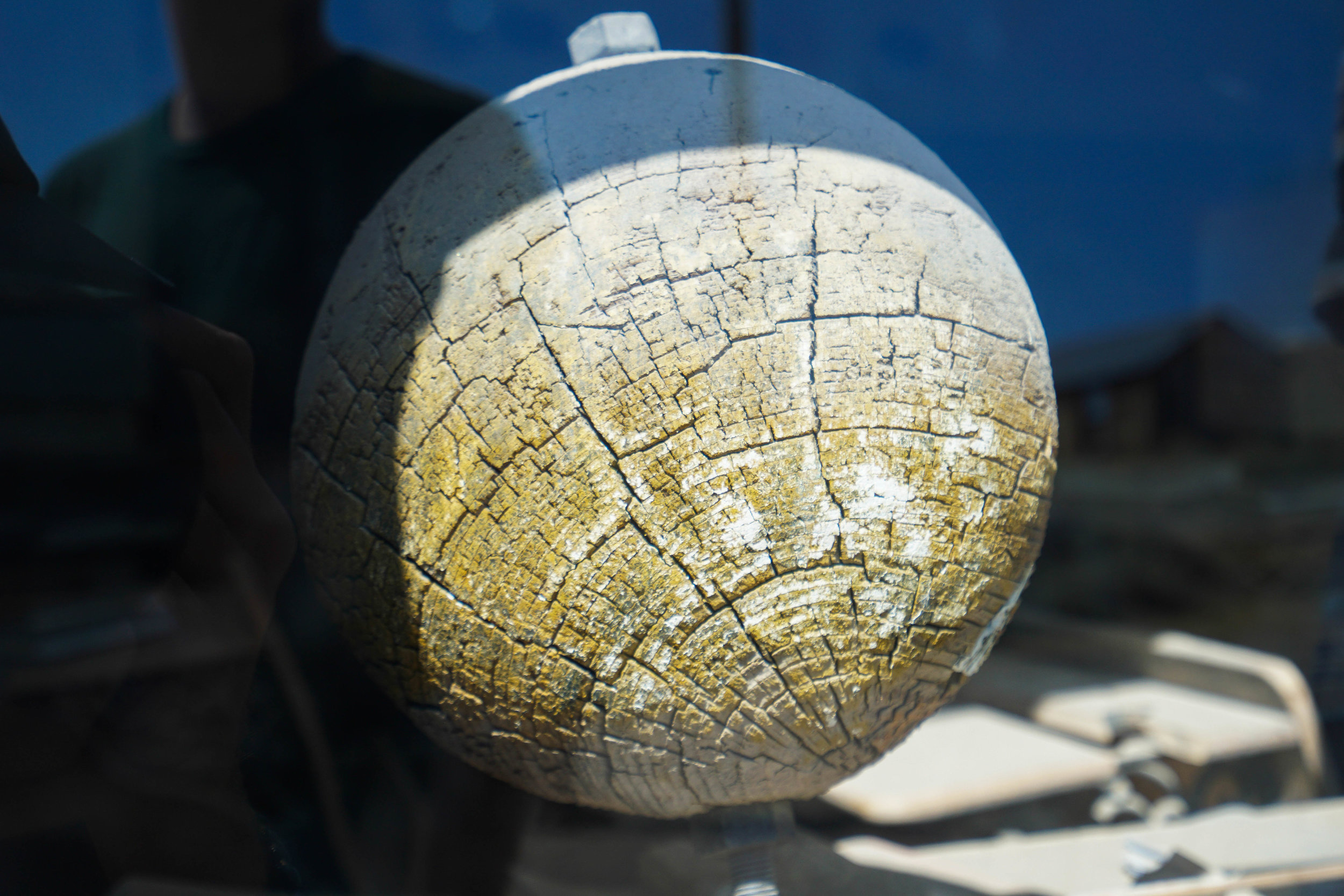 What's left of a globe map.