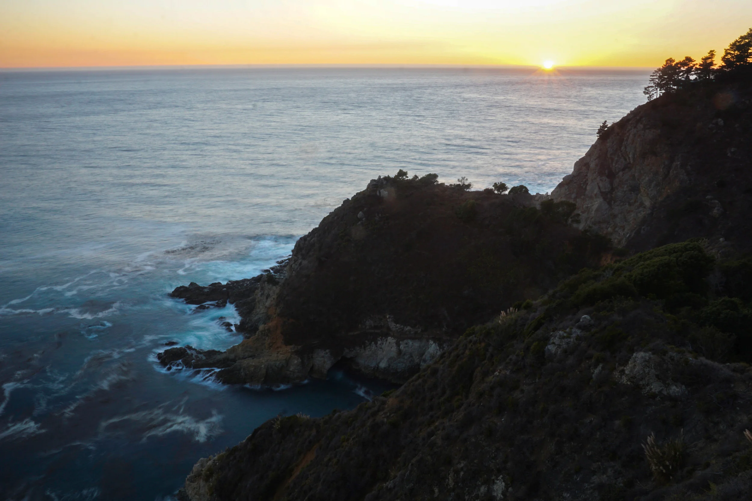 A look down shows the dramatic coastline we had just journeyed down, up & across.