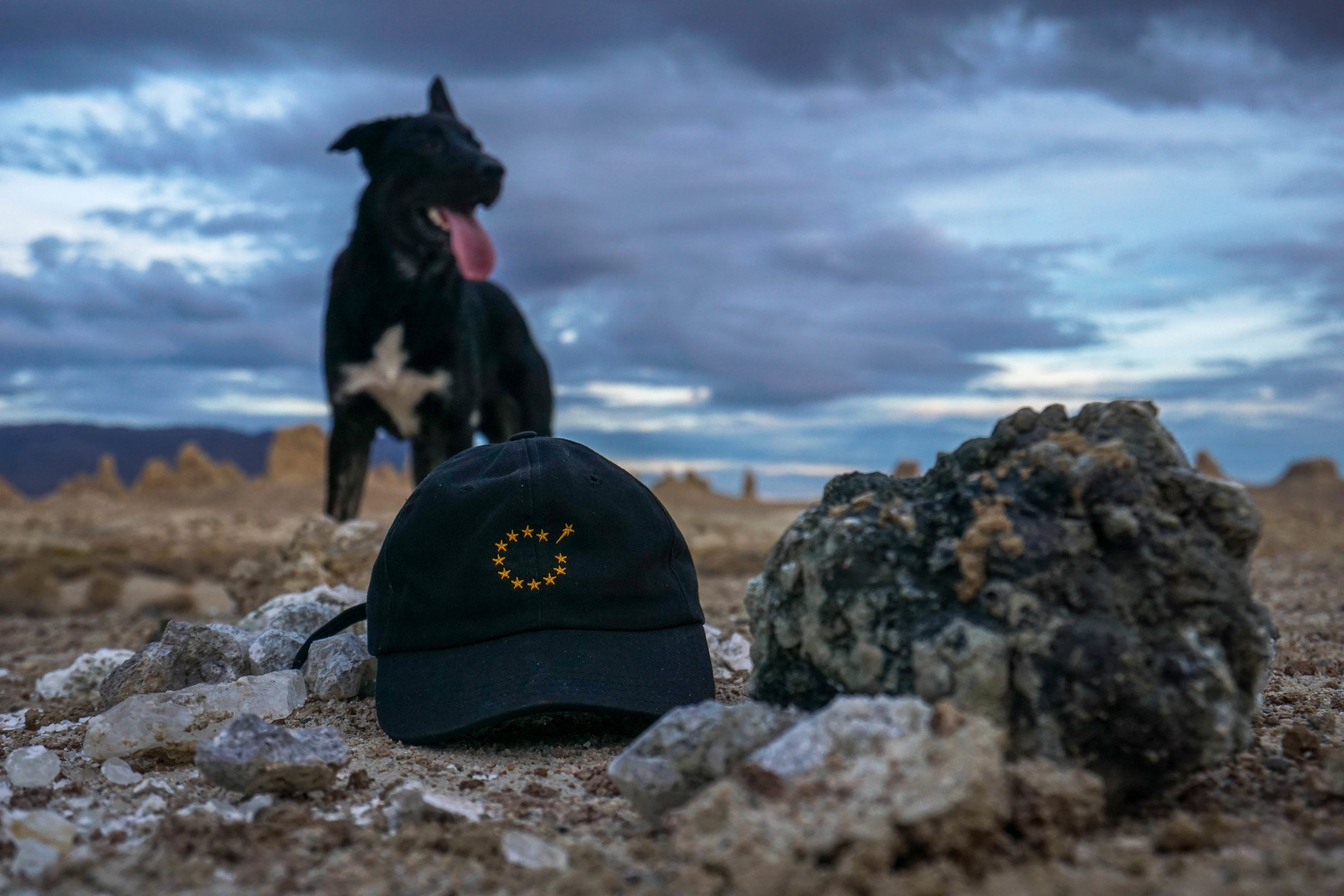 At the bottom we find some rad moonstones to serve as the perfect foreground for a shot of our "Rogue Star" 90's fit cap.