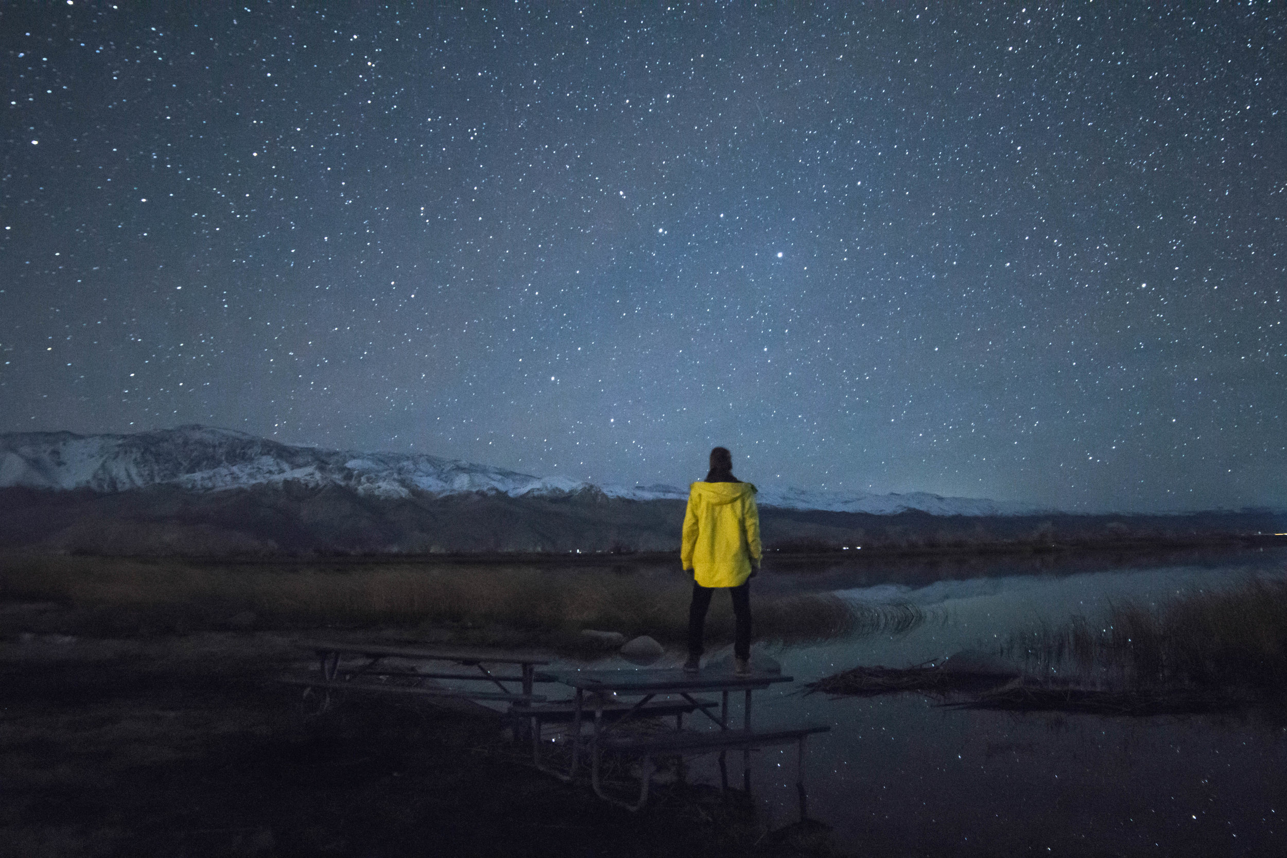 Once the stars appear, we walk mere steps away from camp to the lakeshore to gaze at the unpolluted twinkling sky.