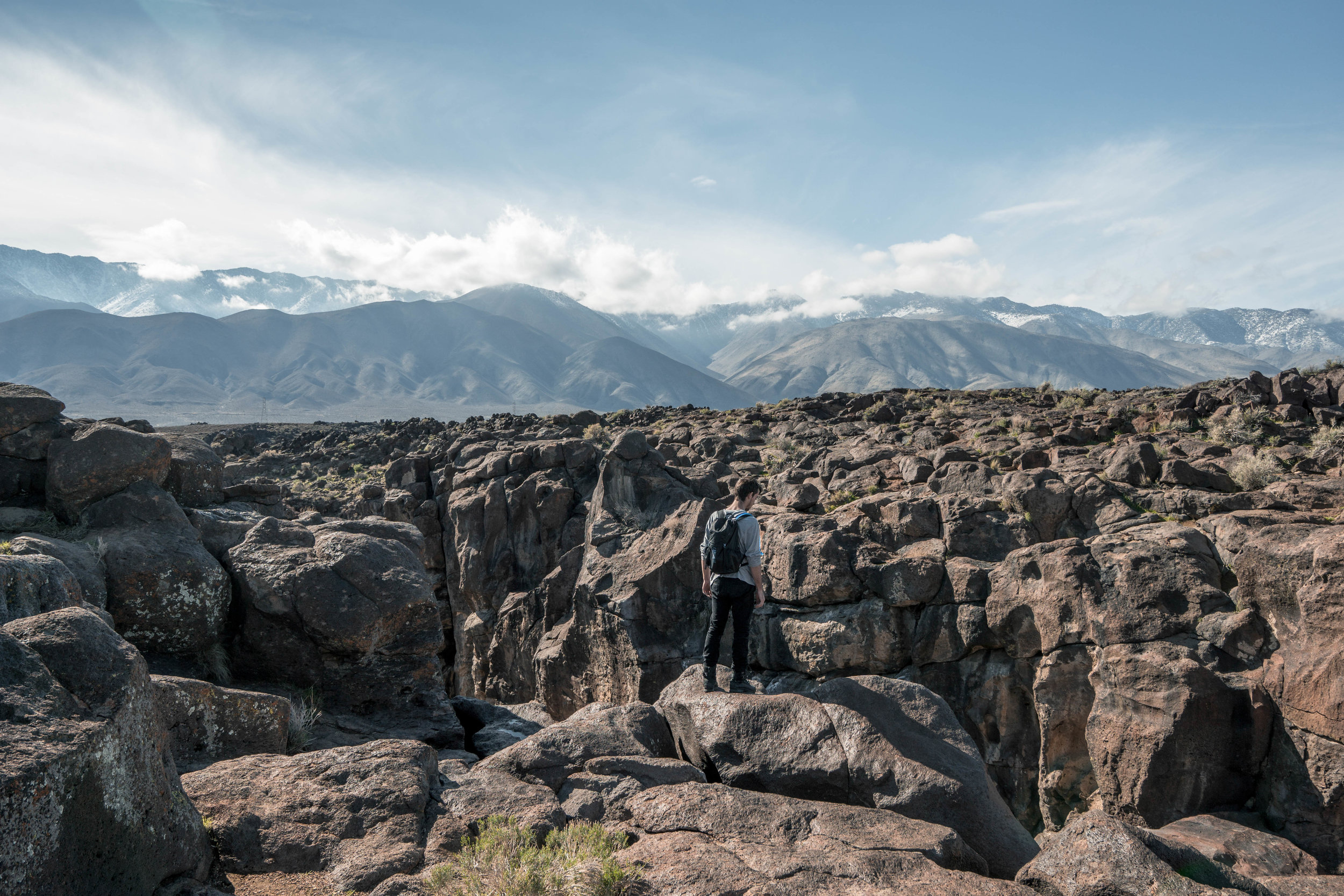 One particular volcanic eruption temporarily redirected the Owens Valley River over an existing bed of lava rock creating this magnificent scar in the Earth. 
