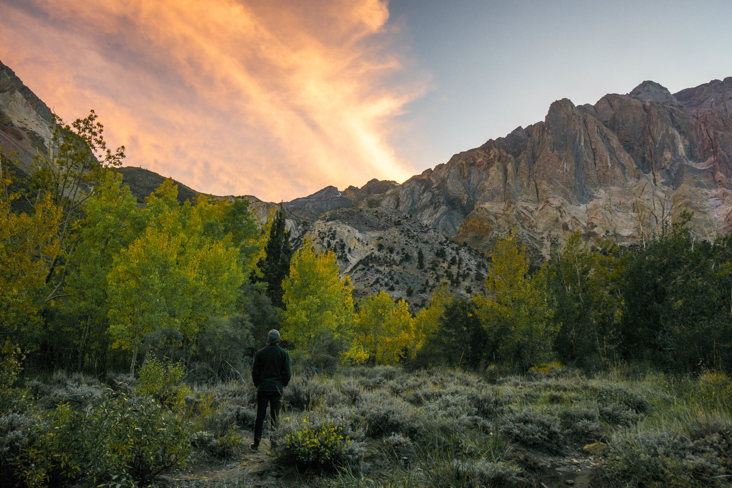 On our way back to camp we stop by a granite canyon for the tail-end of sunset. Wasn't much later when we hopped in our tent, worn out from the day's misadventures.