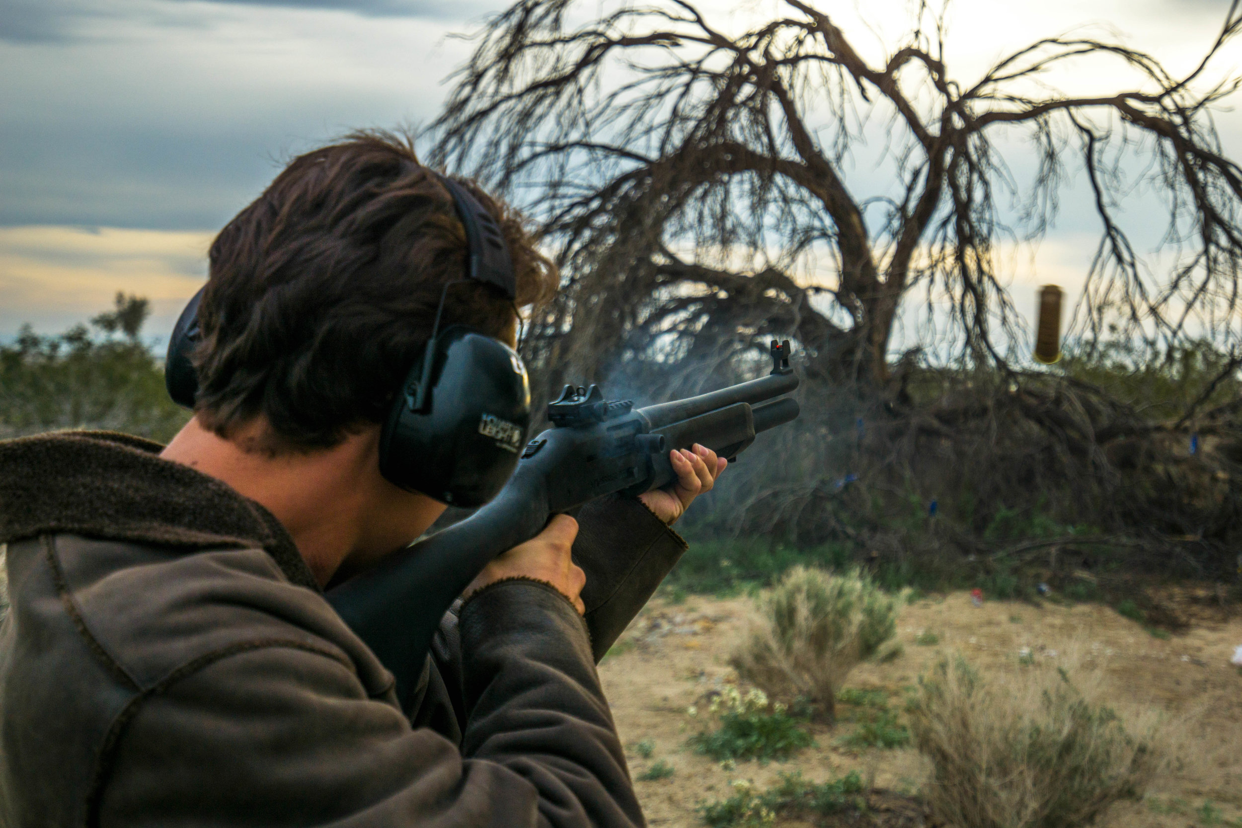 There's something iconic about shooting guns in the desert. Almost like an homage to the gun-toting, lawless past of the wild west.